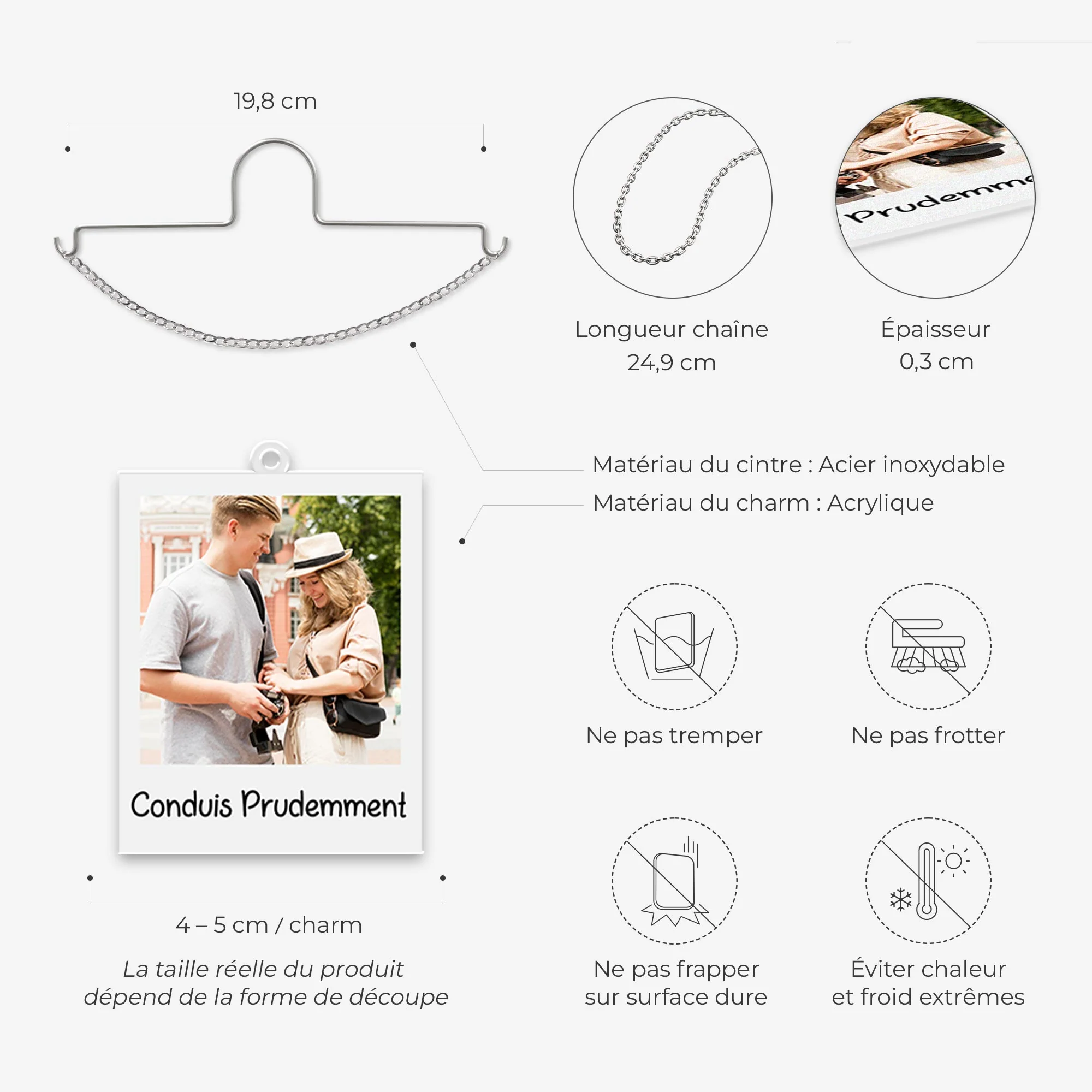 Charmes De Voiture Personnalisées Avec Photo Couple - Je T’aime Encore Plus - Image 3