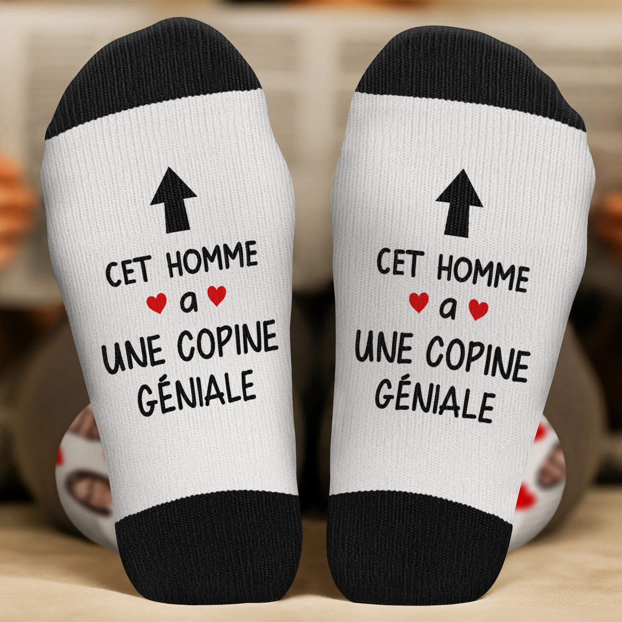 Chaussettes Personnalisées Visage – Couple Amoureux Géniaux - Image 2