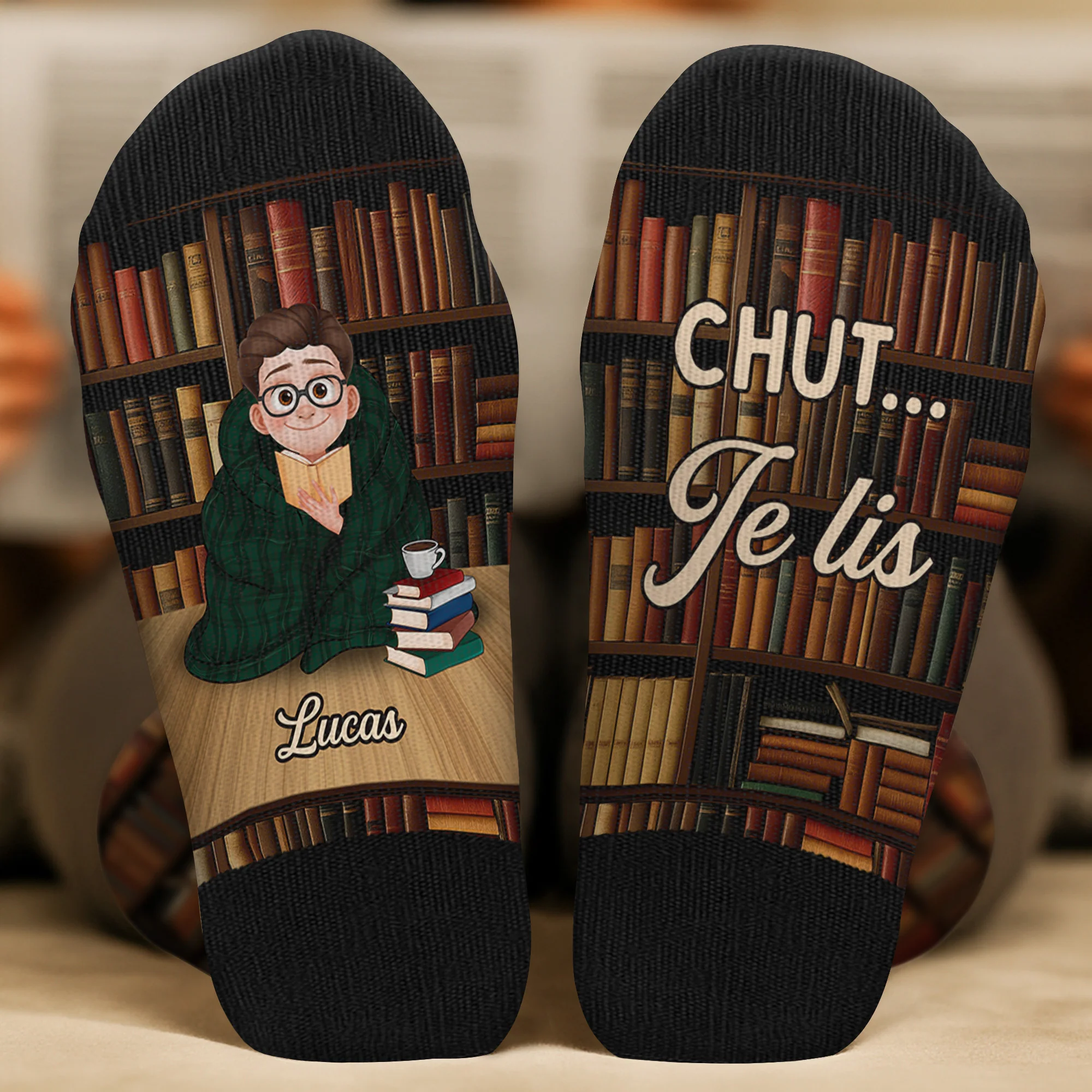 Chaussettes Personnalisées Lecture - Juste Une Fille Qui Aime Ses Livres - Image 2