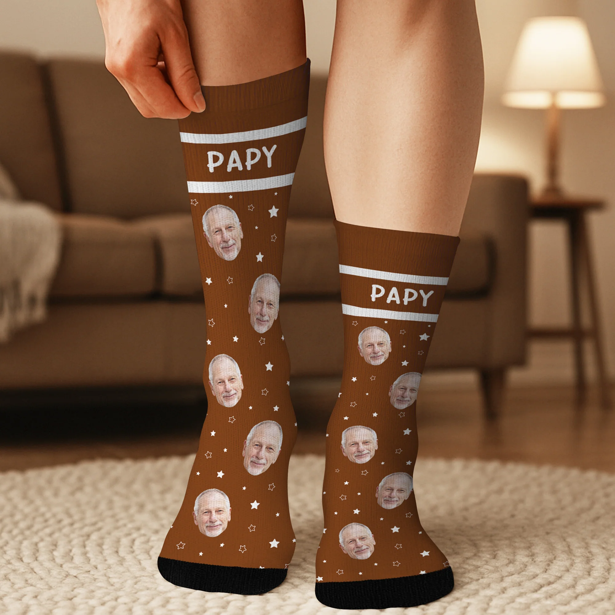 Chaussettes Personnalisées Photo - Visage de Papy/Mamie - Image 3