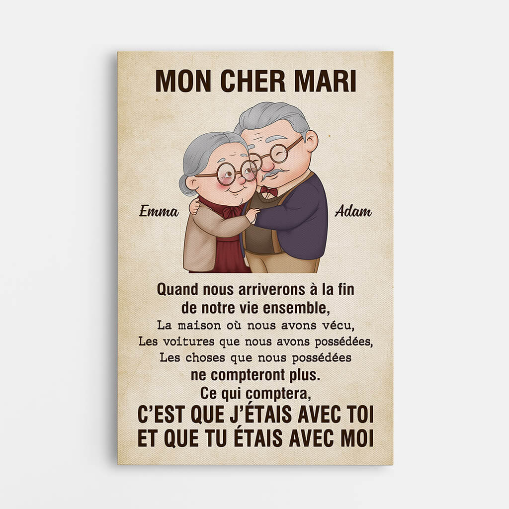 Cher Mon Mari/ Chère Ma Femme Version Mignonne - Toile Pour Couple Personnalisée