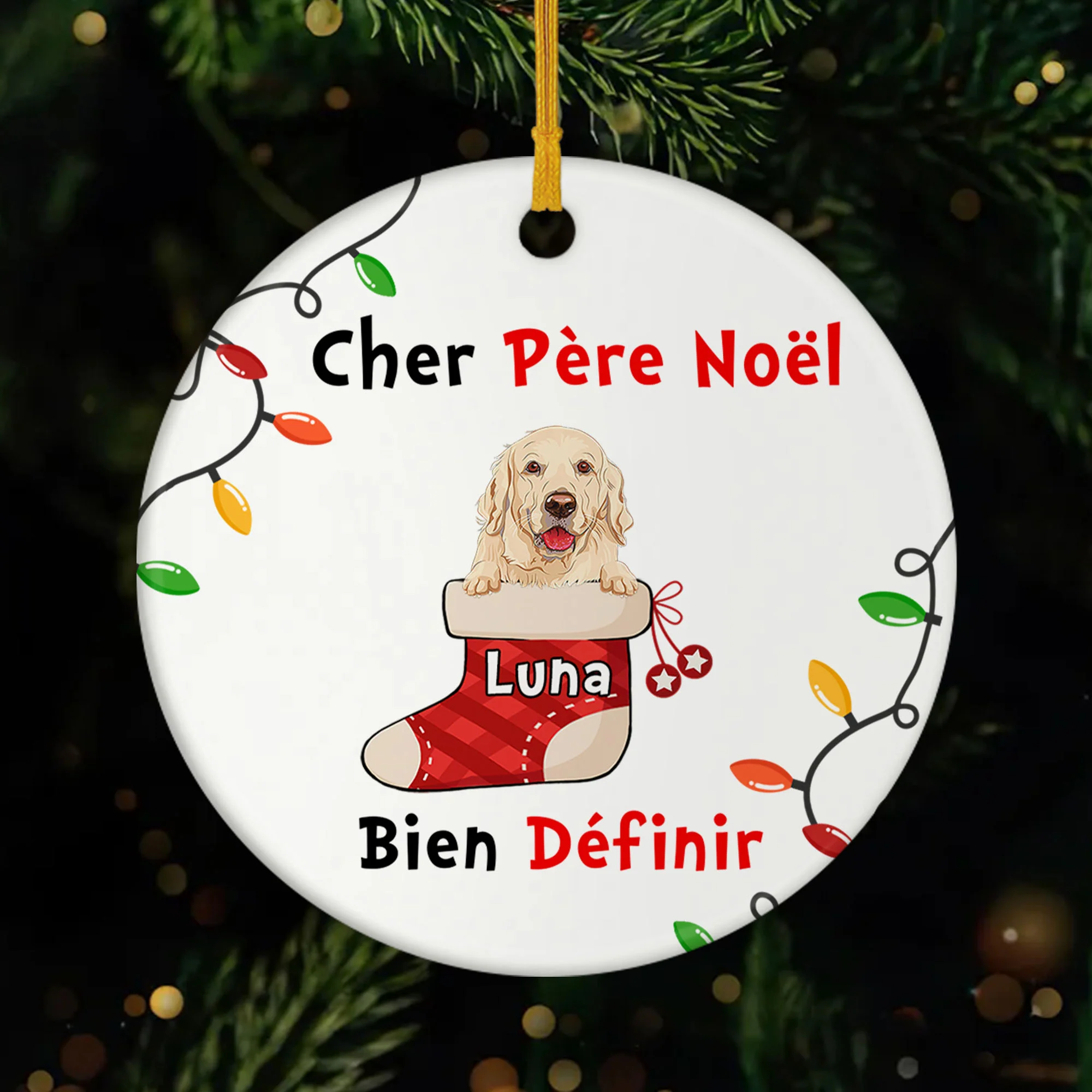 Ornement Cher Père Noël, bien définir Personnalisé