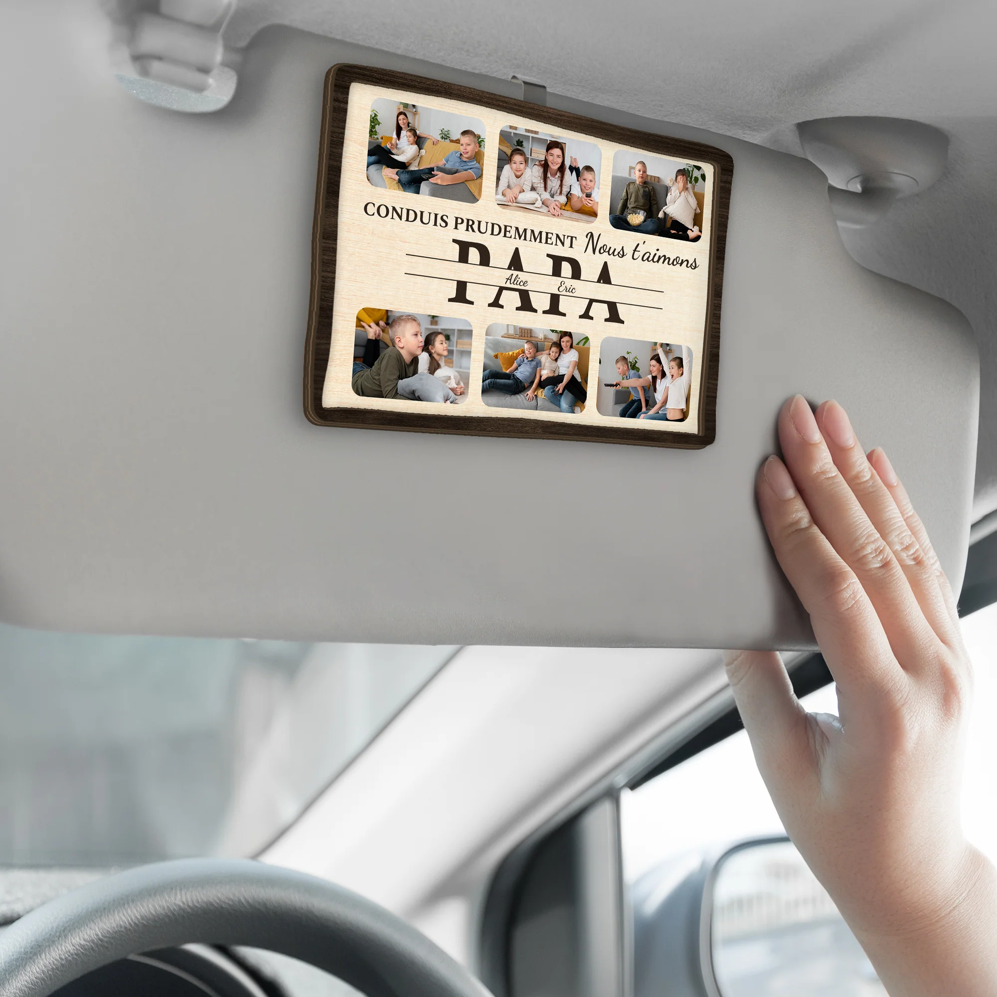 Clip Pare-soleil De Voiture Personnalisé - Conduis Prudemment Maman Avec Photo - Image 2