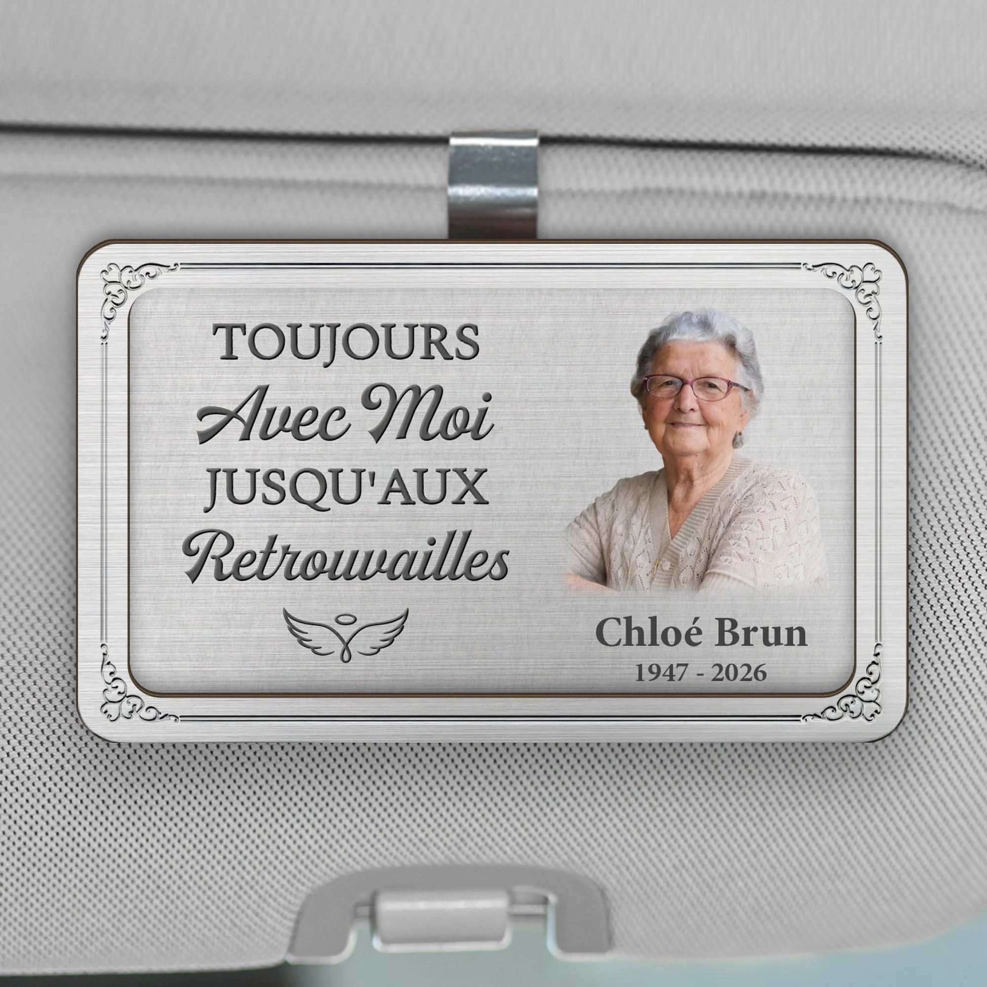 Clip Pare Soleil Voiture Personnalisé | Photo Commémorative Papa Maman Avec Moi