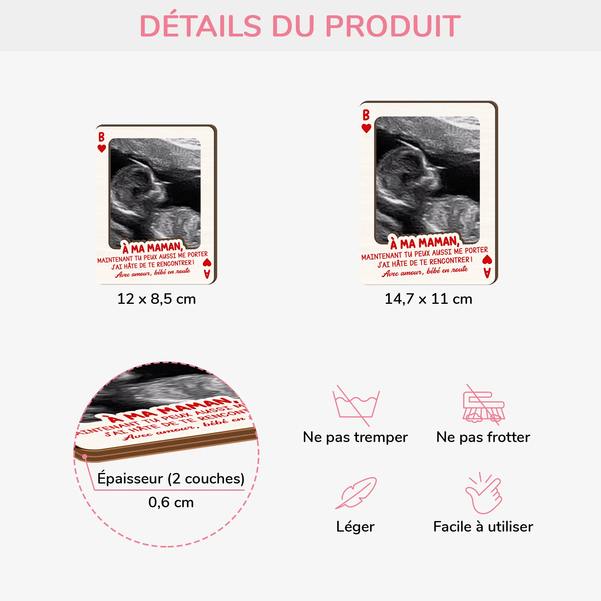 Clip Pare-soleil Voiture Personnalisé Photo Échographique - À Future Maman Futur Papa - Image 4