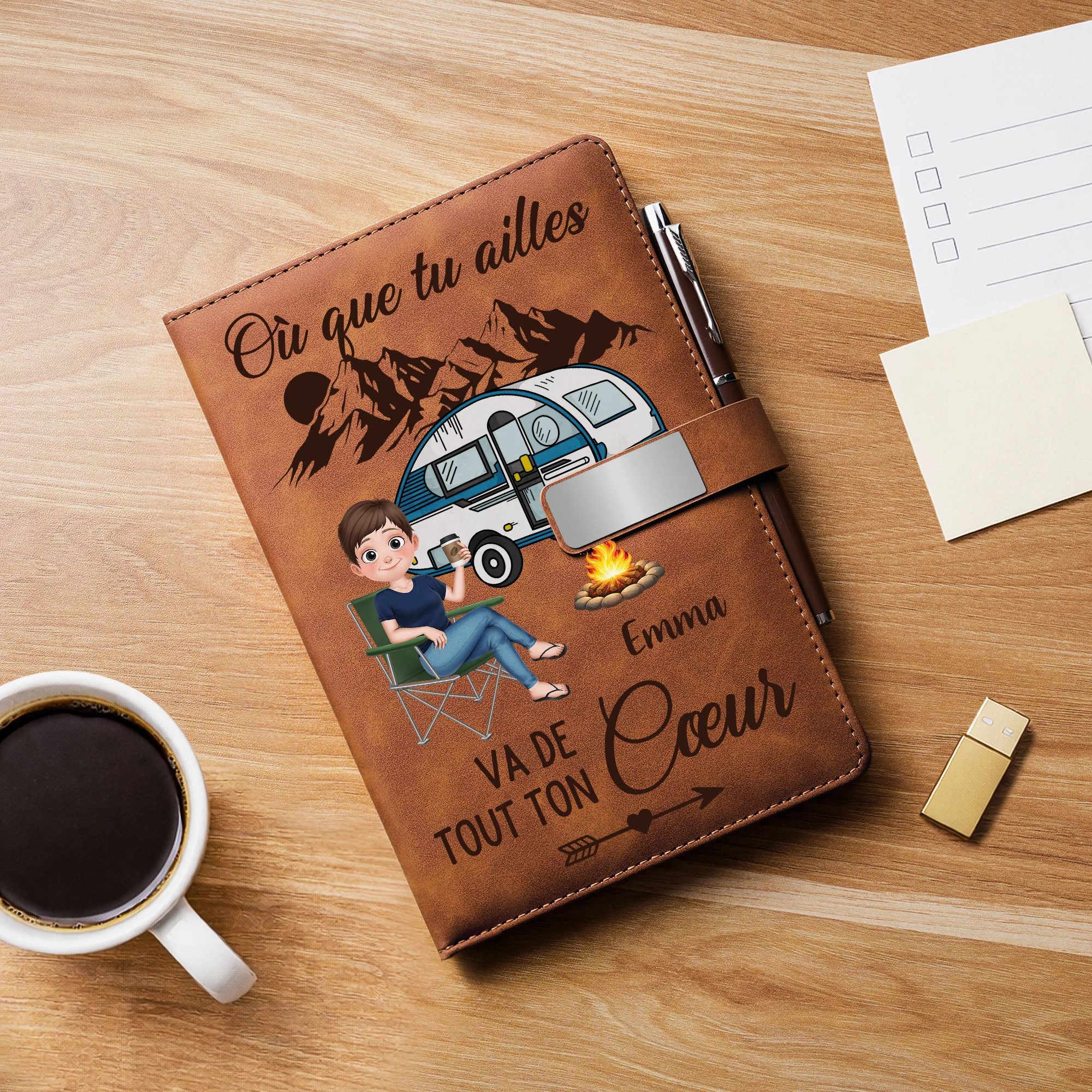 Coffret Carnet À Personnaliser Femme/Homme - Où Que Tu Ailles Cadeau De Voyage Et Camping - Image 2