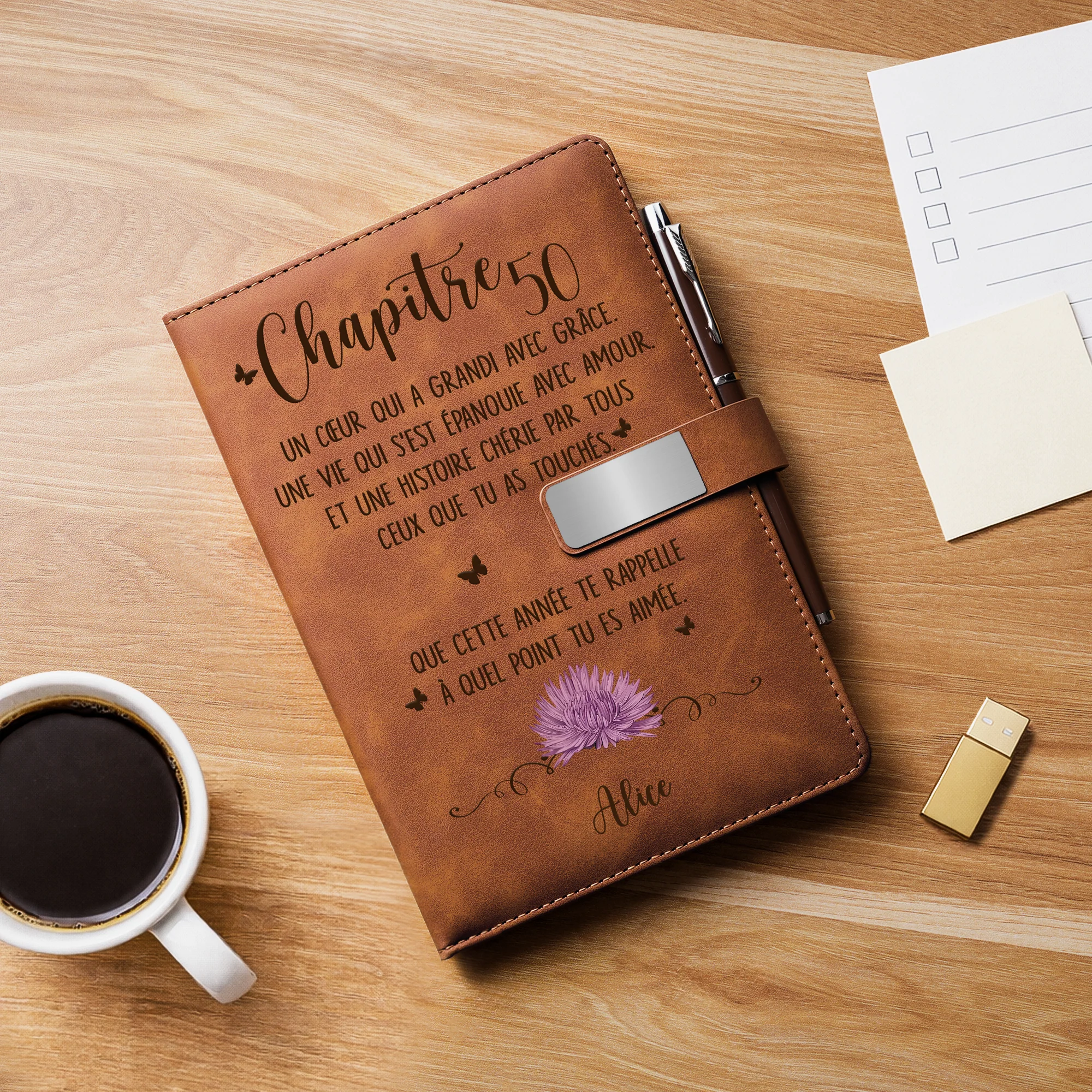 Coffret Carnet À Personnaliser Femme/Homme - Un Cœur Qui A Grandi Avec Grâce - Image 2
