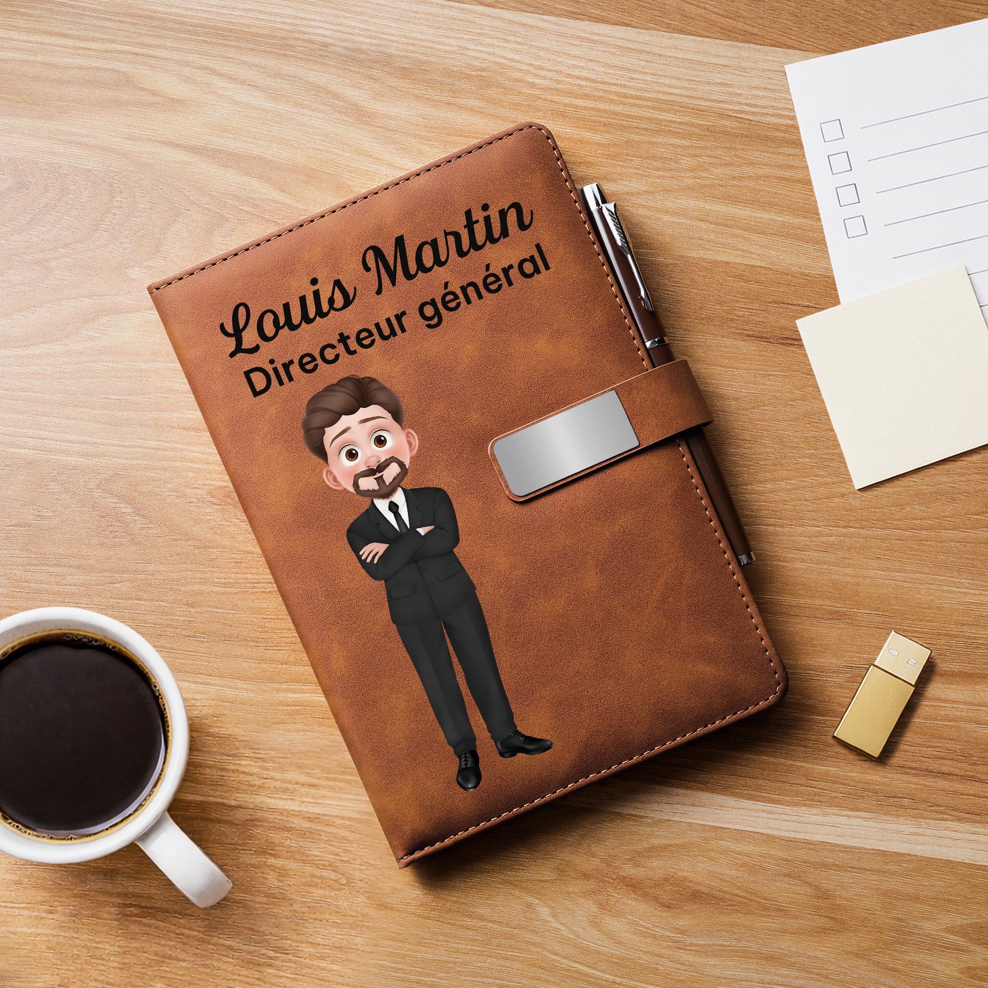 Coffret Carnet Cuir Personnalisé - Cadeau Pour Collègue Et Patron - Image 2