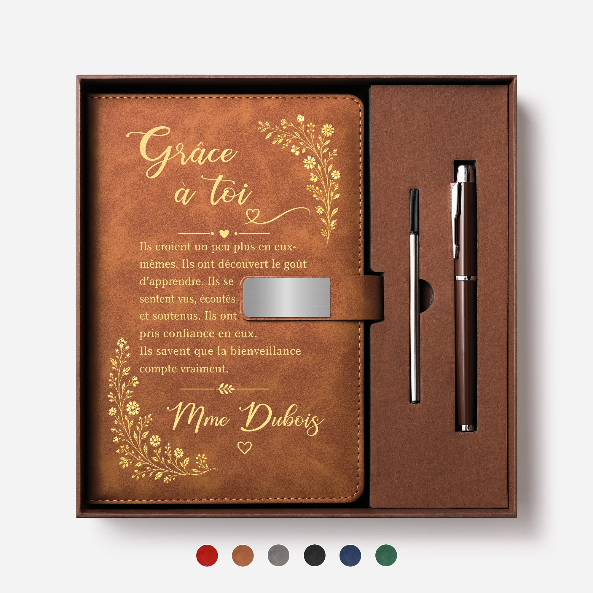 Coffret Carnet De Notes Personnalisé - Grâce Au Professeur