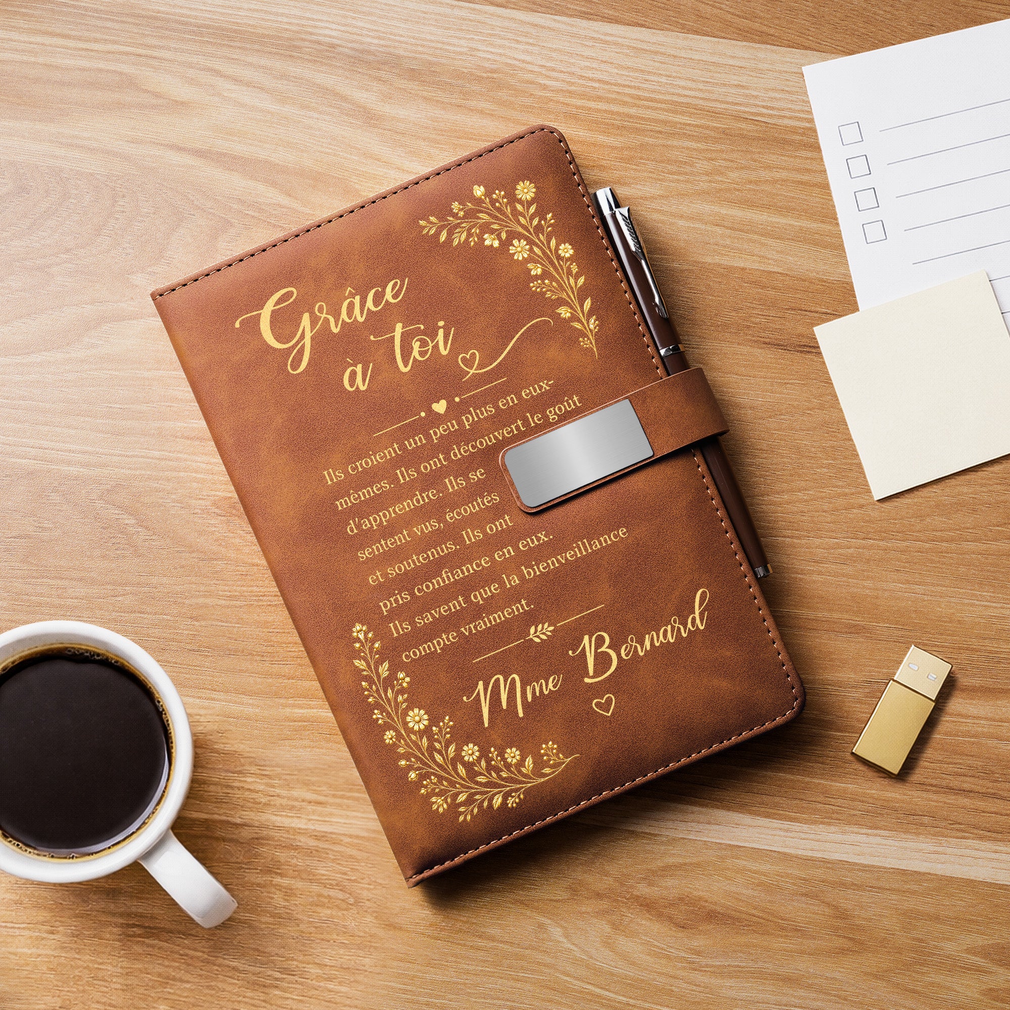Coffret Carnet De Notes Personnalisé - Grâce Au Professeur - Image 2