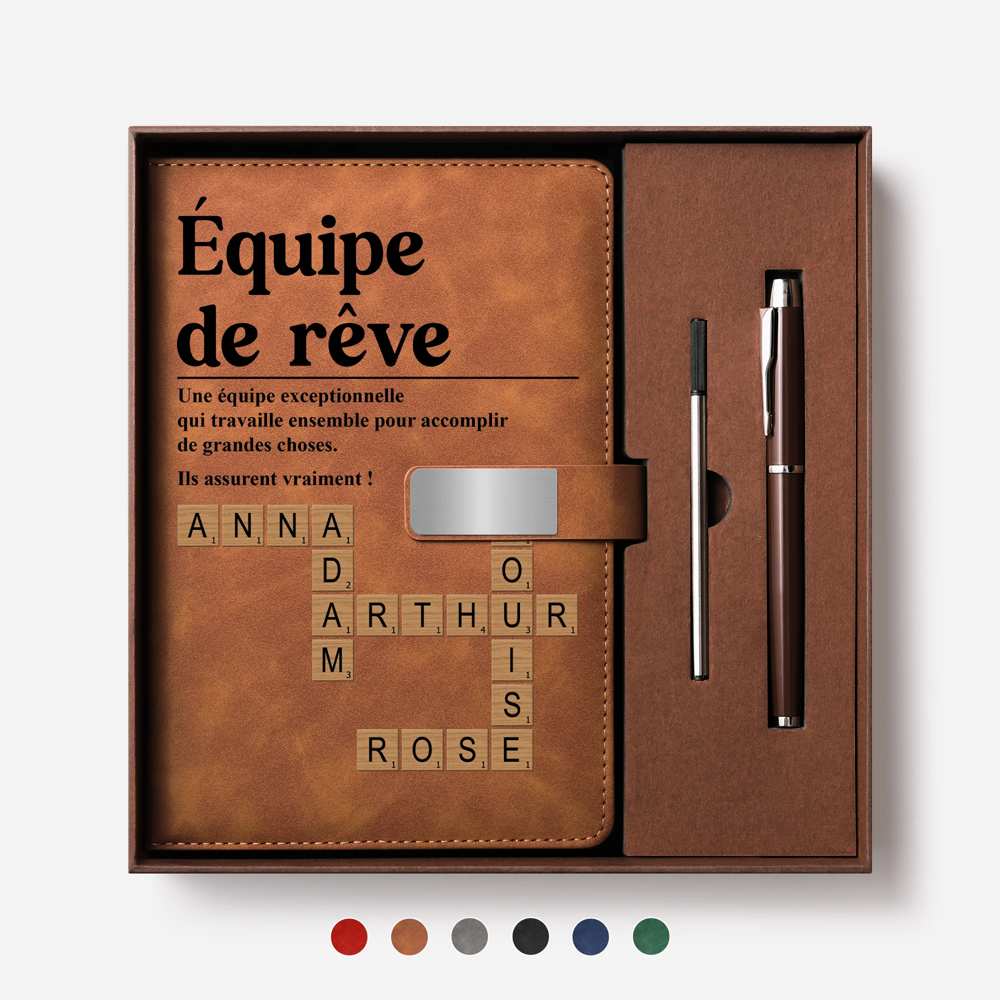 Coffret Carnet De Notes Personnalisé Pour Collègue - Équipe De Rêve