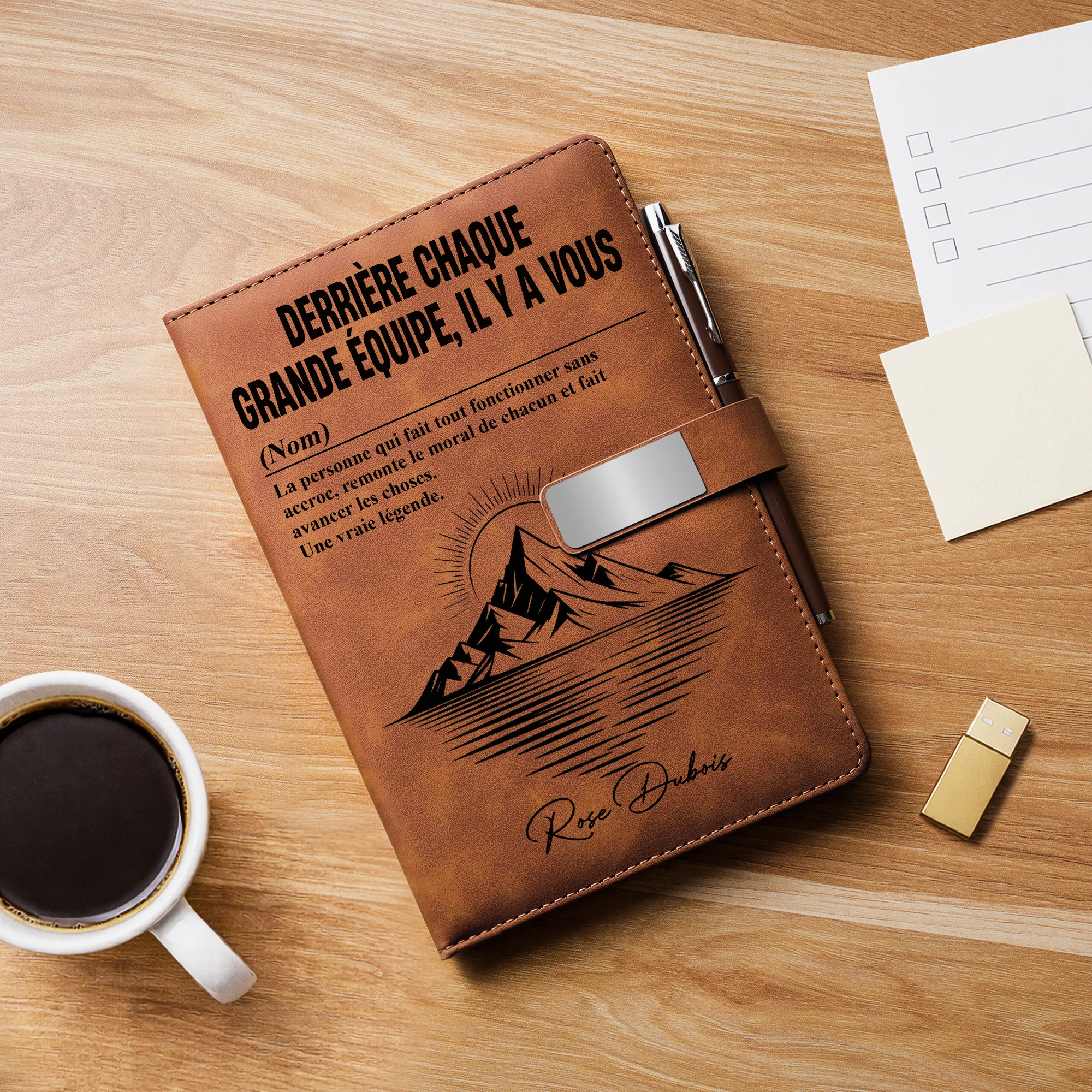 Coffret Carnet En Cuir Personnalisable Pour Patron - Derrière Chaque Grande Équipe - Image 2