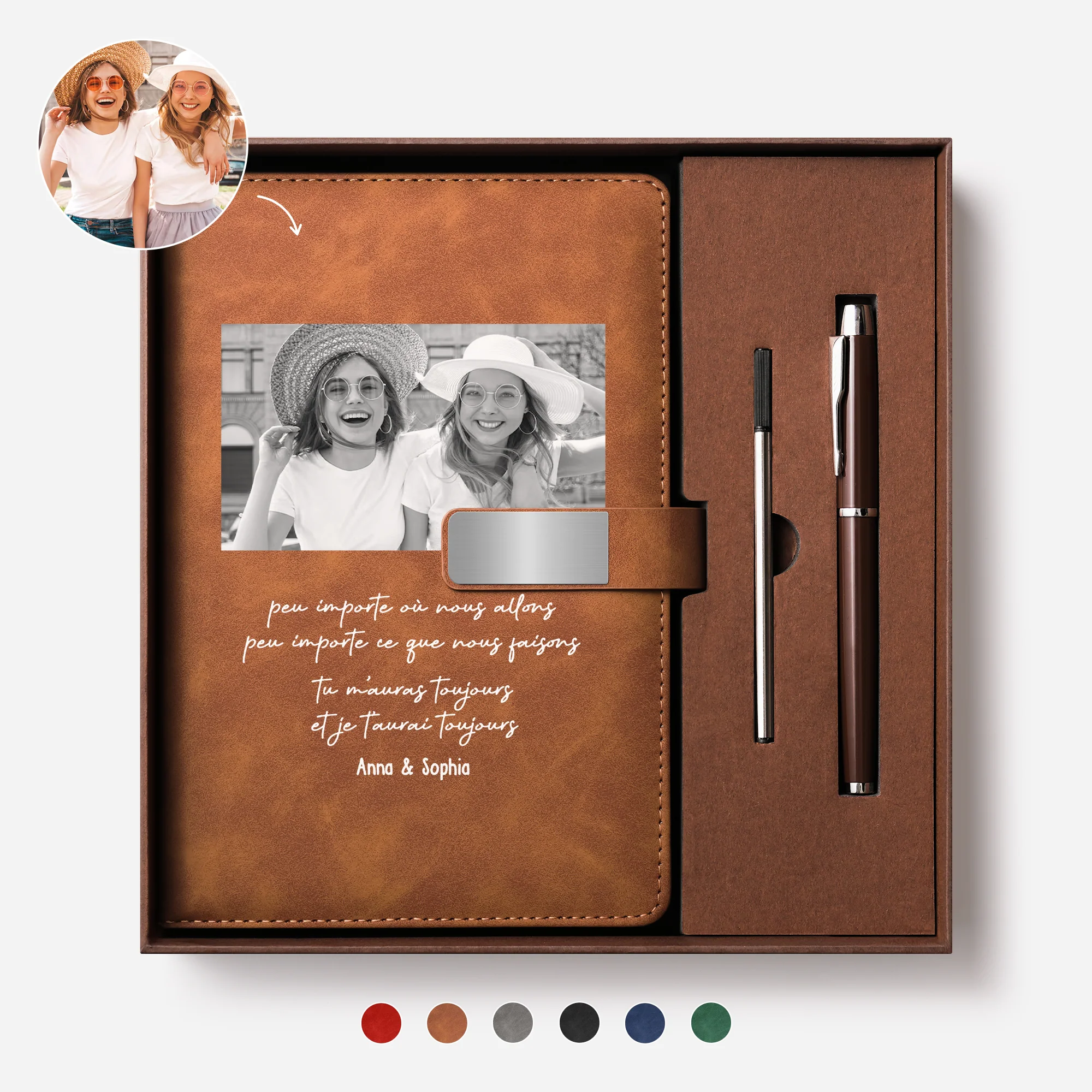 Coffret Carnet Personnalisé Photo Pour Meilleure Amie - Vous M'aurez Toujours