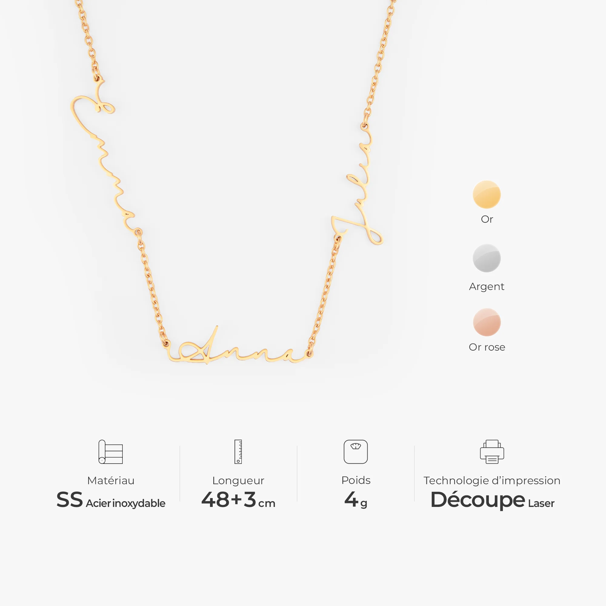 Collier Prénoms Personnalisés - Lié Pour Toujours - Image 3