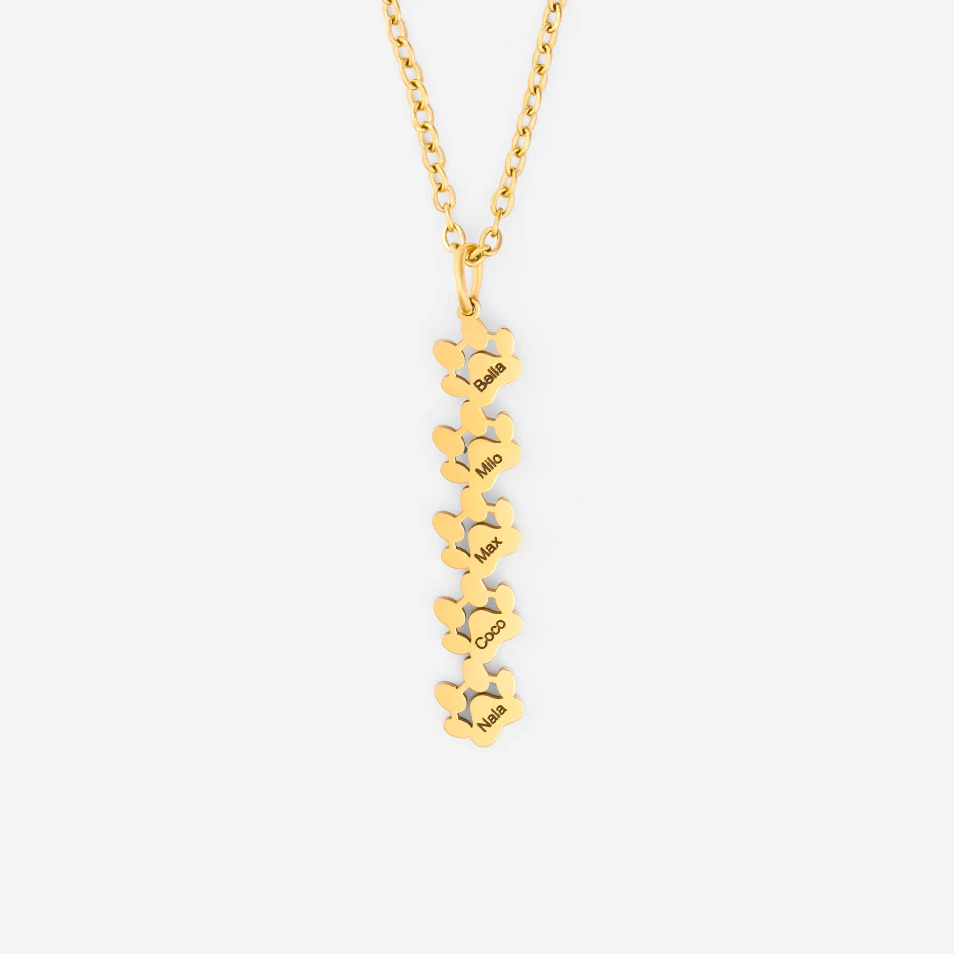 Collier Personnalisé - Mon Petit - Patte De Chien Et Chat