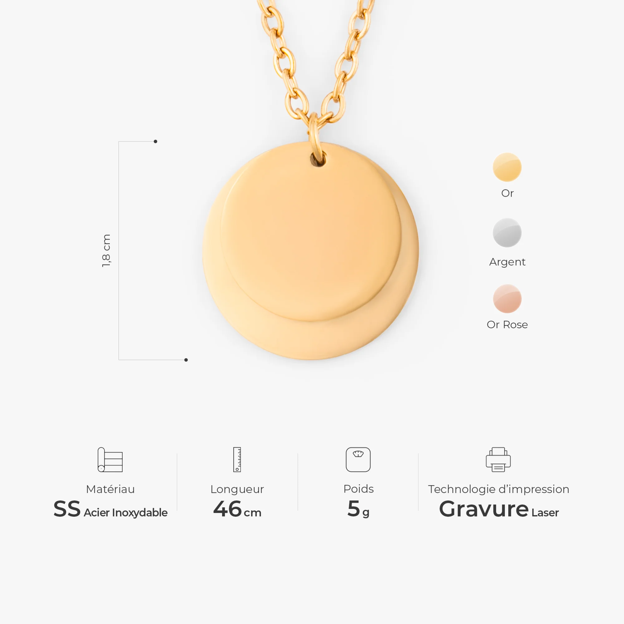 Collier Prénoms Gravés Personnalisé - Cadeau Bébé Nouveau Né Pour Maman - Image 3