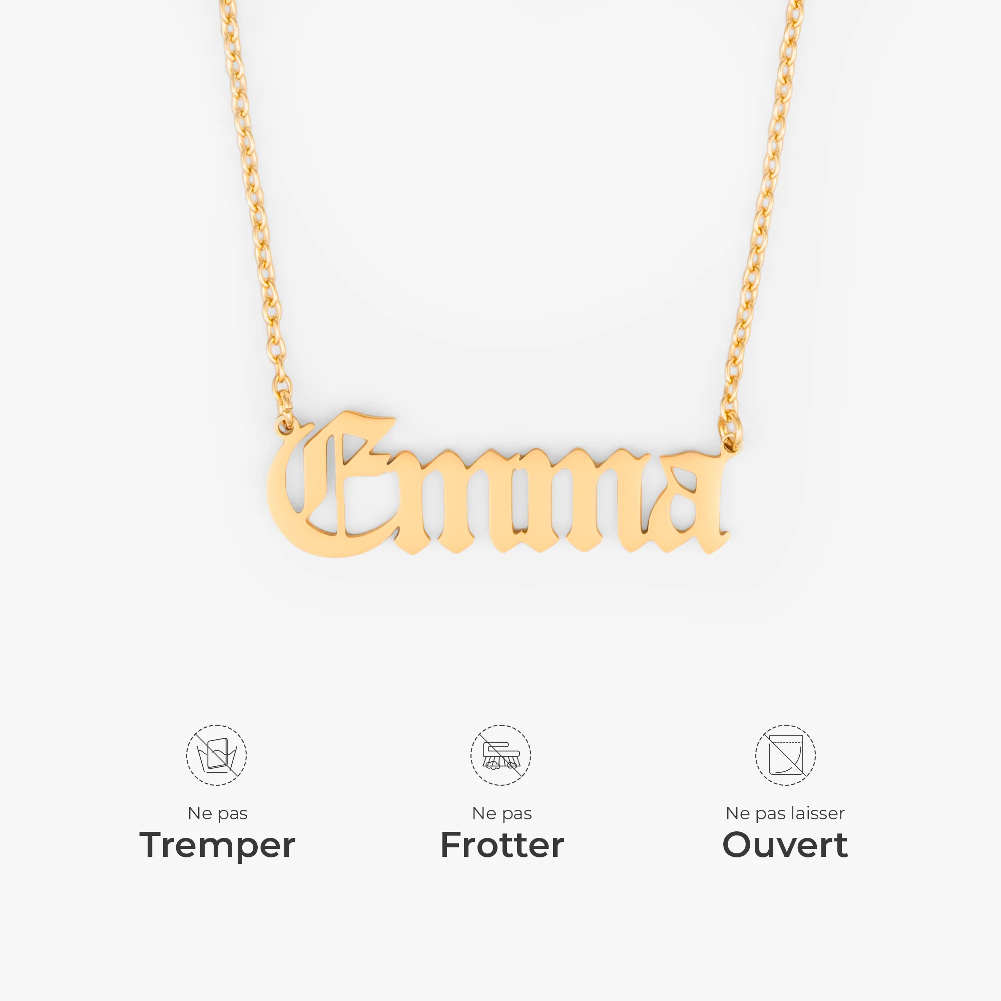 Collier Prénom Personnalisé  - Style Gothique - Image 4