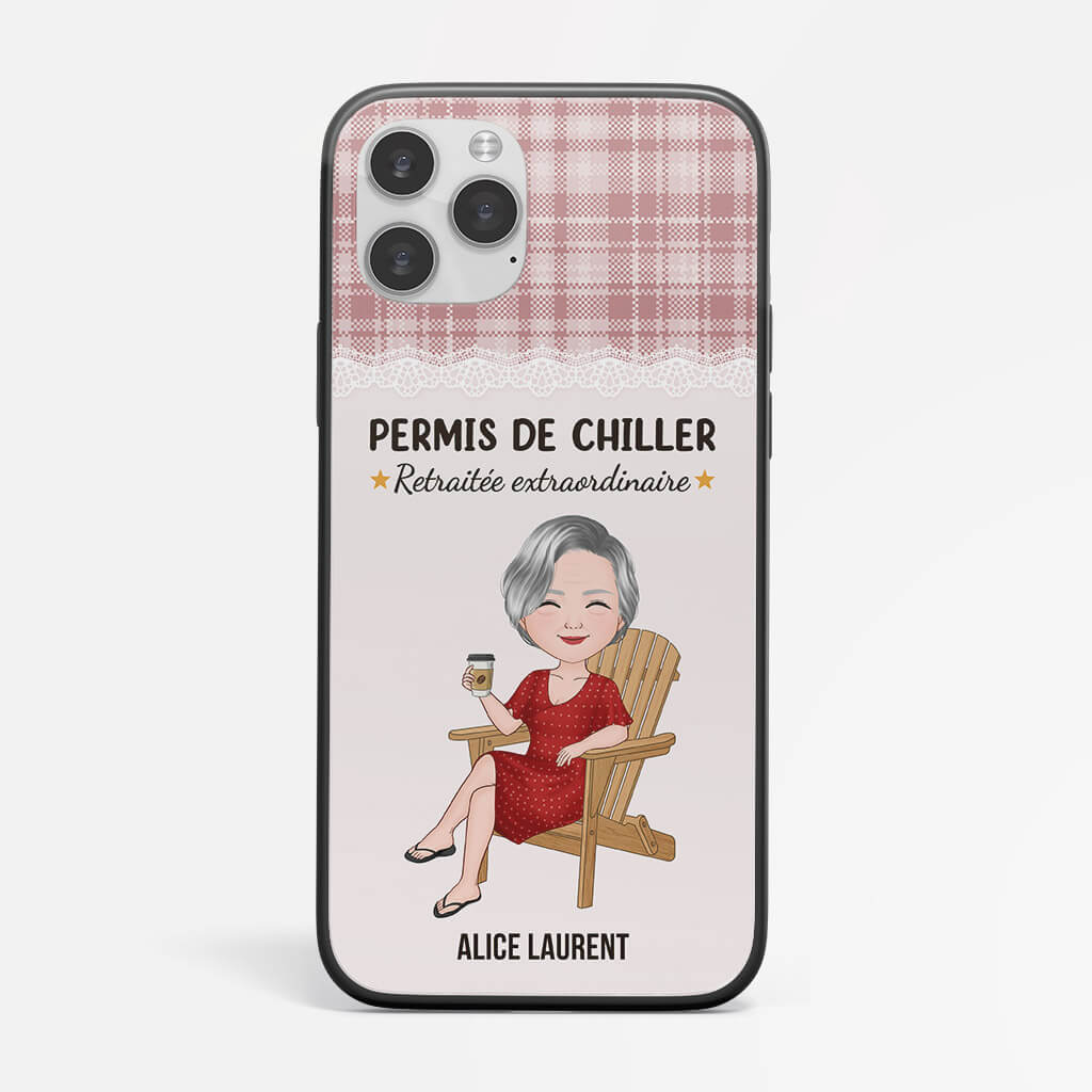 Coque de Téléphone iPhone 11 Permis de Chiller pour Retraité.e.s Personnalisée - Image 2