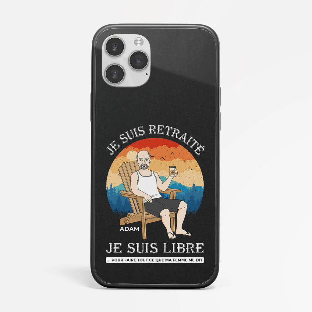 Coque de Téléphone iPhone X Je Suis Retraité Je Suis Libre Personnalisée