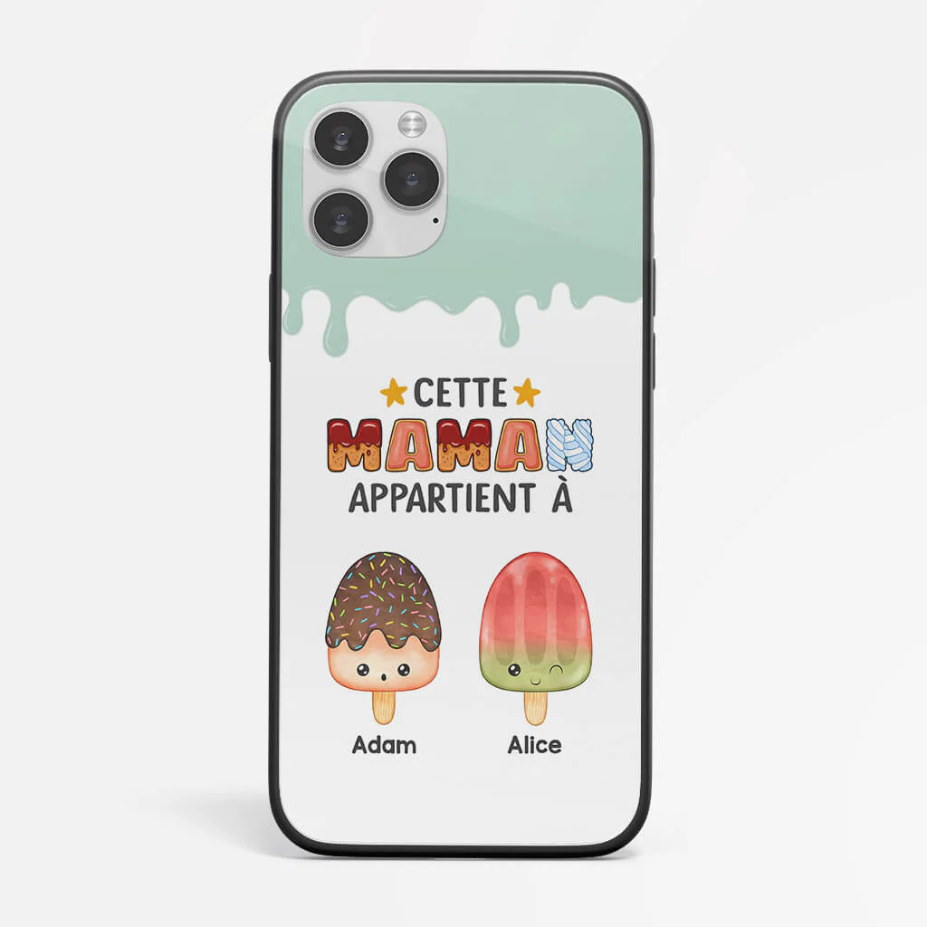 Coque Iphone 12 Cette Maman Appartient À Glaces Personnalisée - Image 2