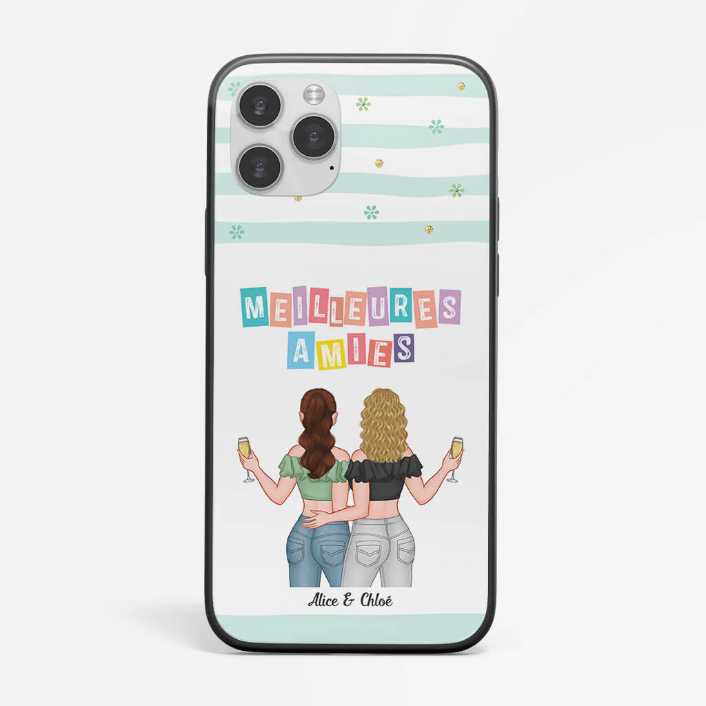 Meilleures Amies Pour Toujours Avec Illustration Complice - Coque Iphone 13 Personnalisée