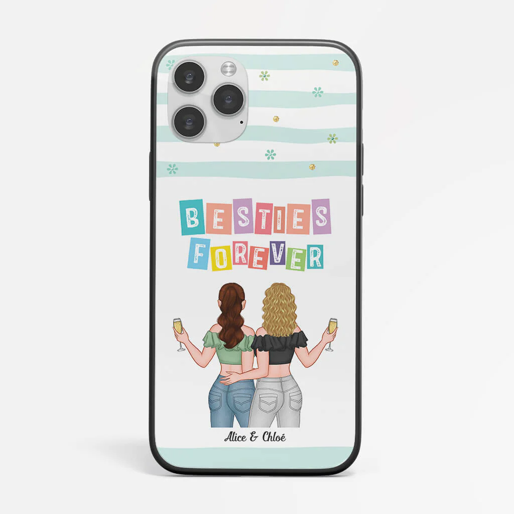 Meilleures Amies Pour Toujours Avec Illustration Complice - Coque Iphone 13 Personnalisée - Image 2