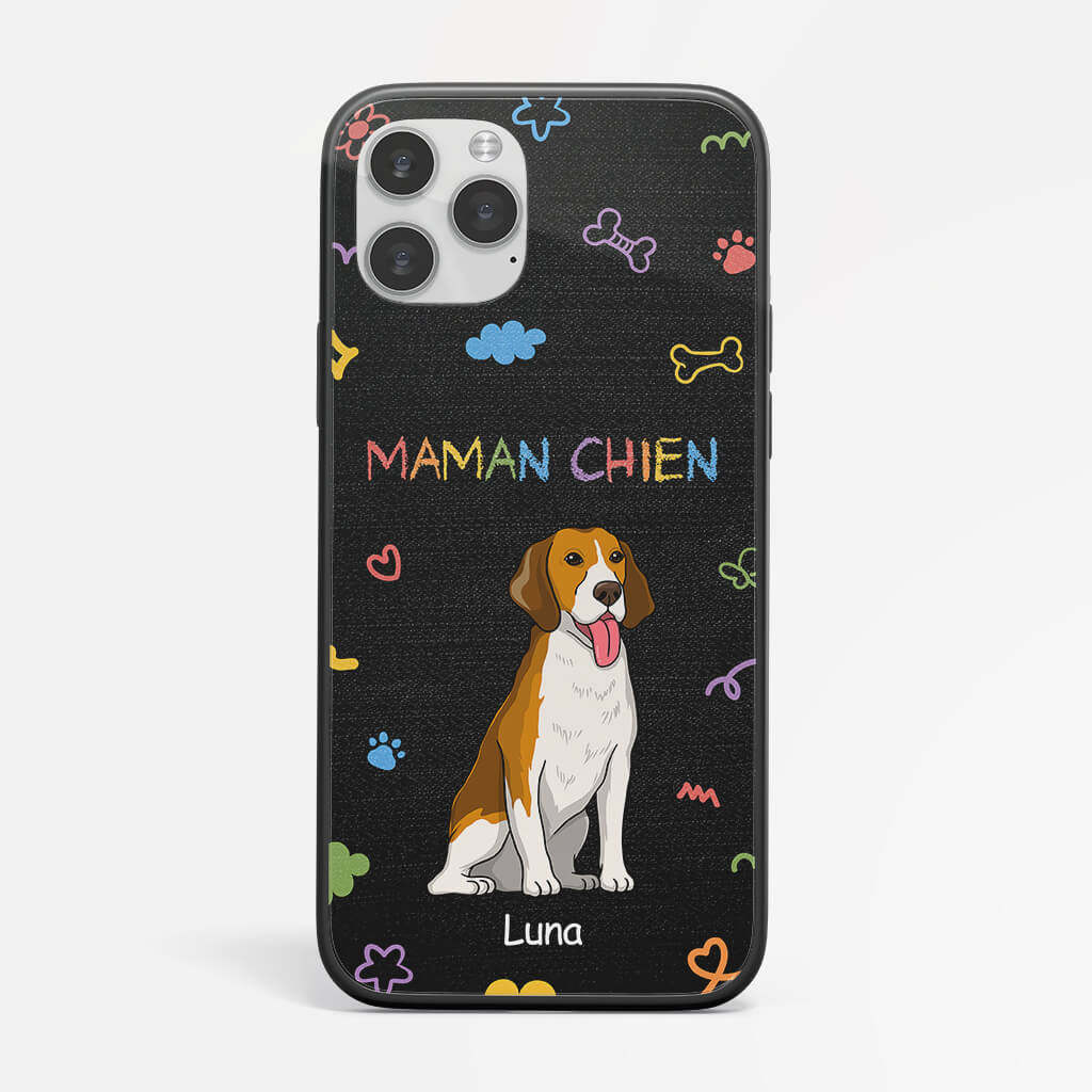 Coque Iphone 14 Maman Chien/Papa Chien Personnalisée