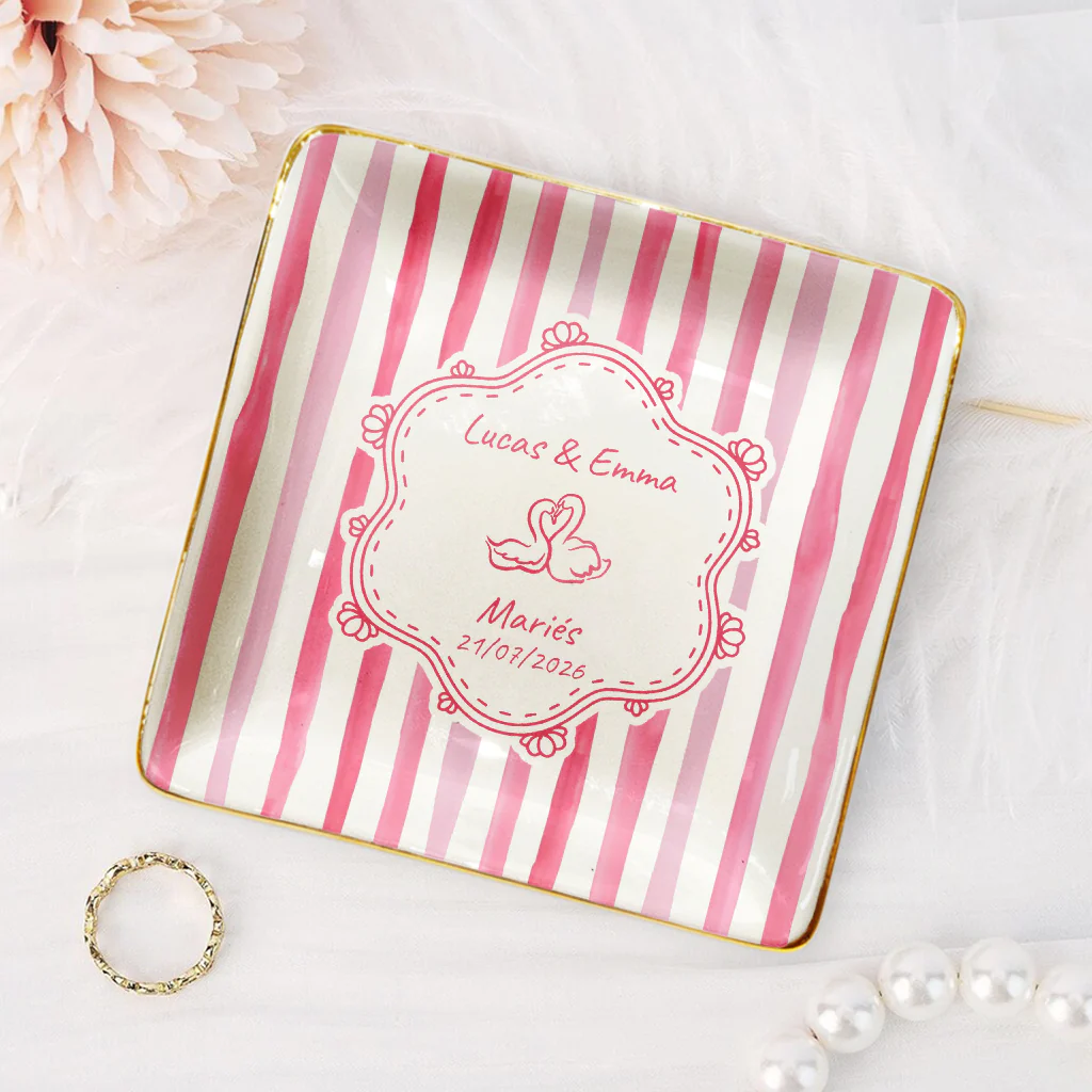 Coupelle À Bijoux Personnalisée - Cadeau Couple Mariage - Image 2