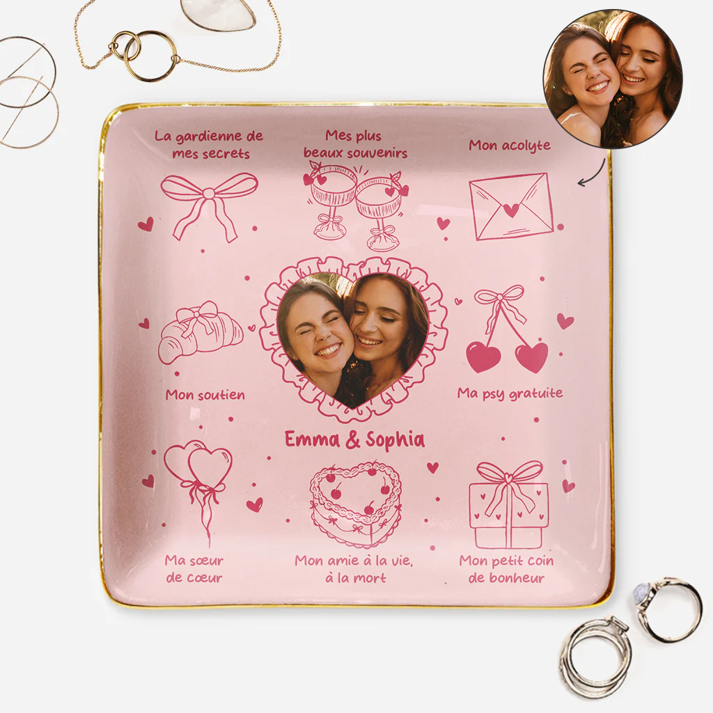 Coupelle À Bijoux Personnalisée Photo - Meilleure Amie Ma Sœur De Cœur