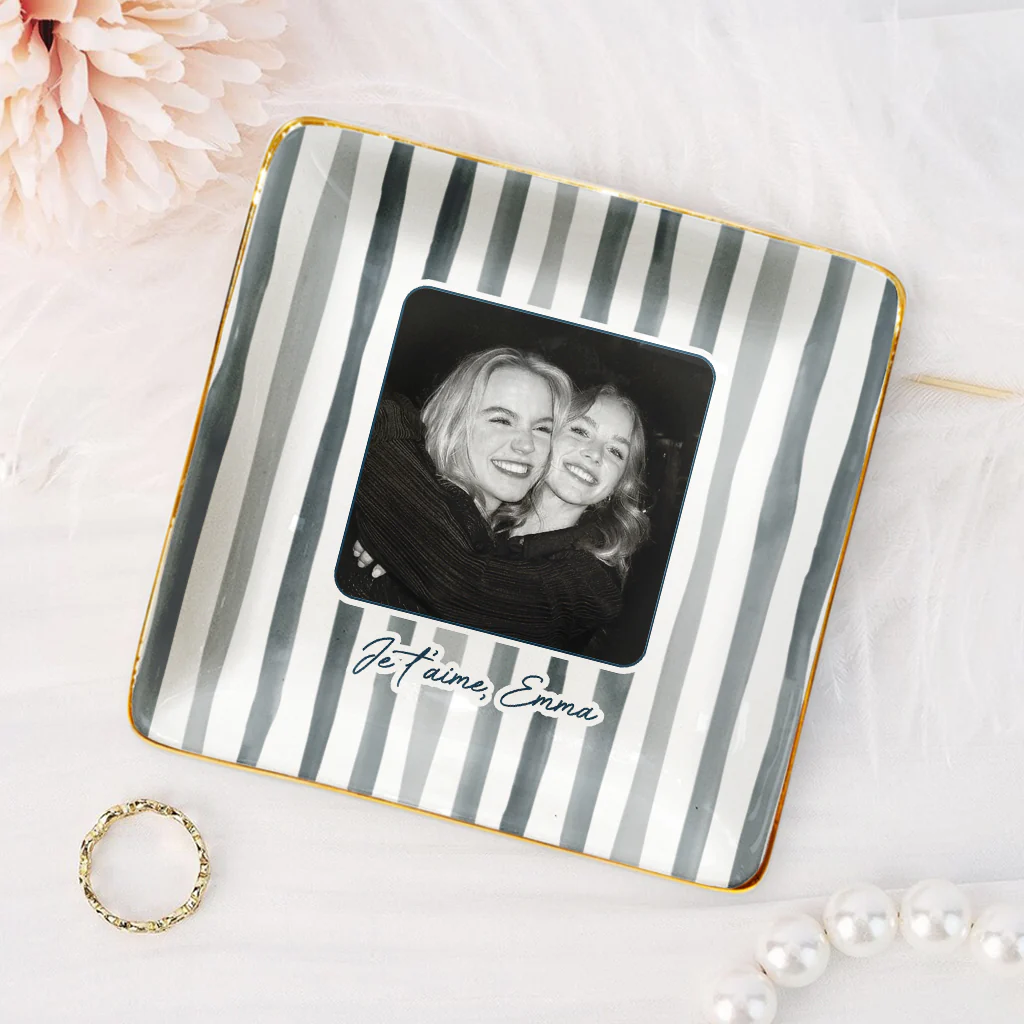 Coupelle Pour Bijoux Personnalisée Photo Pour Mariée Et Demoiselle D’honneur - Sœurs De Cœur - Image 2