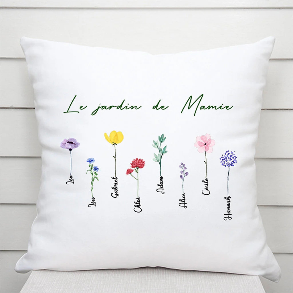 Coussin mamie personnalisé – Le Jardin de Mamie