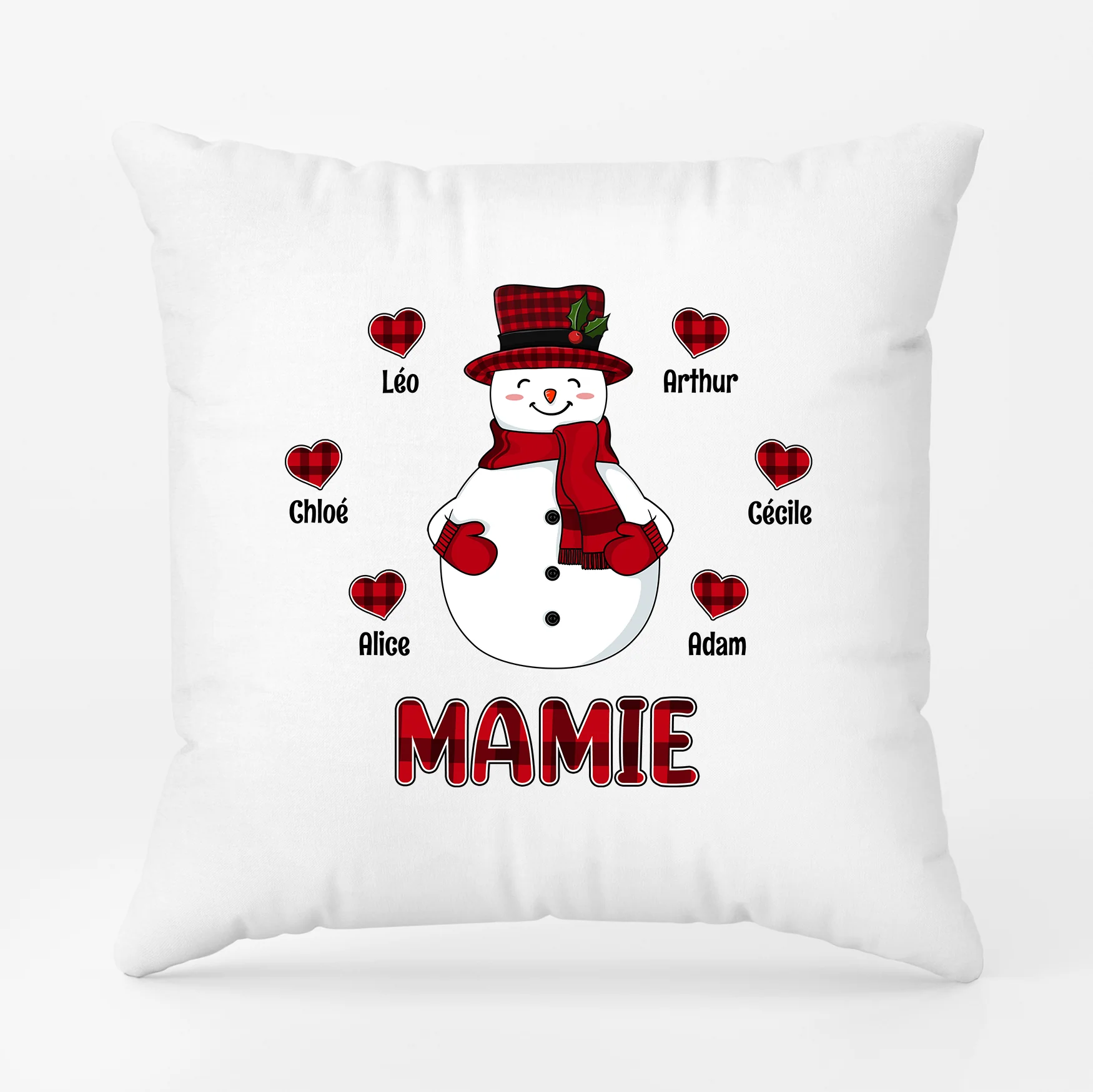 Coussin personnalisé Noël – Maman Mamie Bonhomme