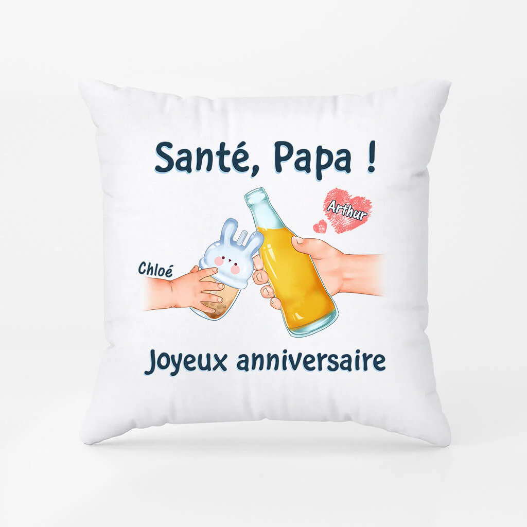 Coussin Personnalisé Anniversaire - Papa Papi Joyeux Anniversaire - Image 2