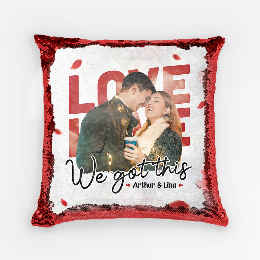 Coussin Sequin On Y Arrivera Personnalisé