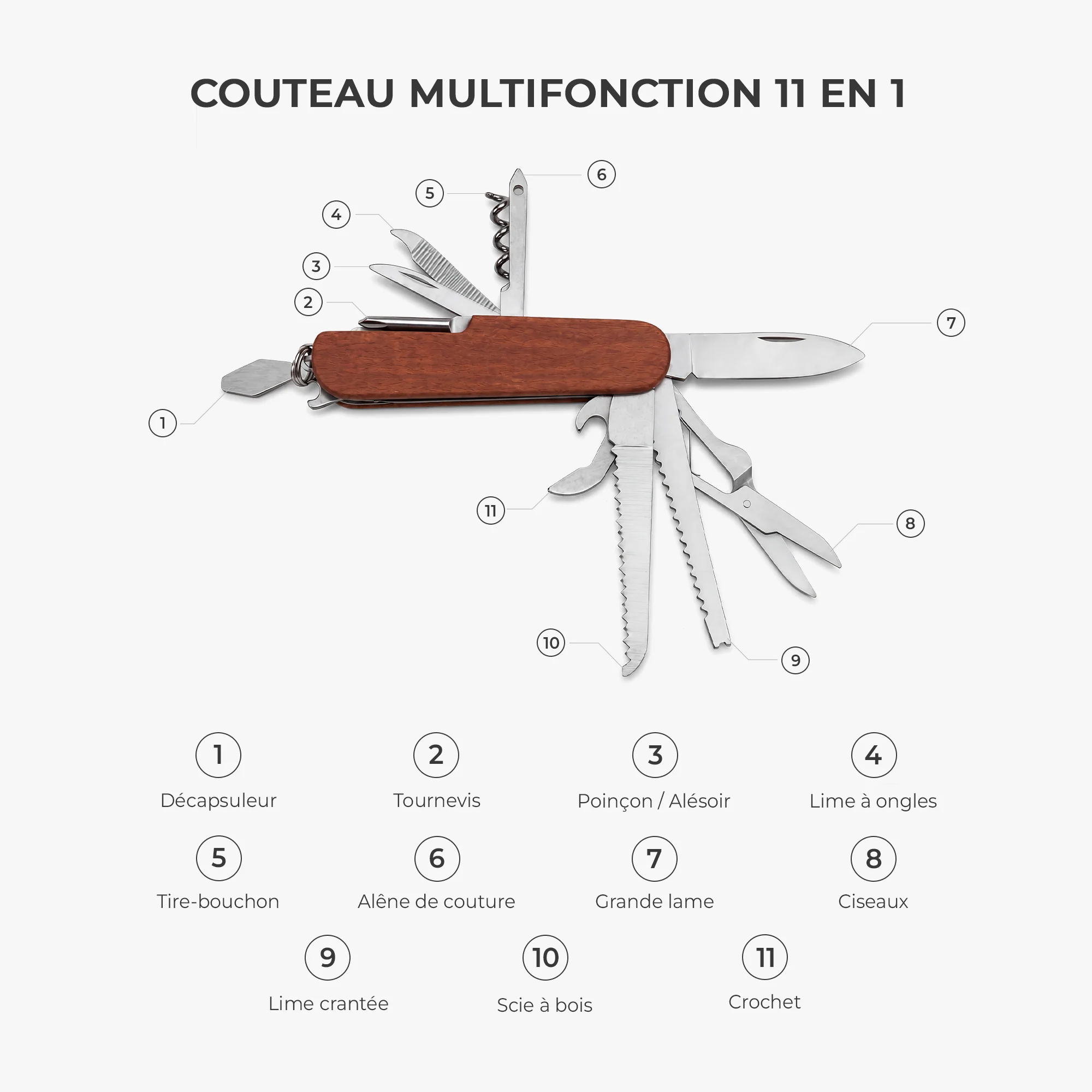 Couteau Multifonction Personnalisable - Meilleur Papa Et Papy - Image 5