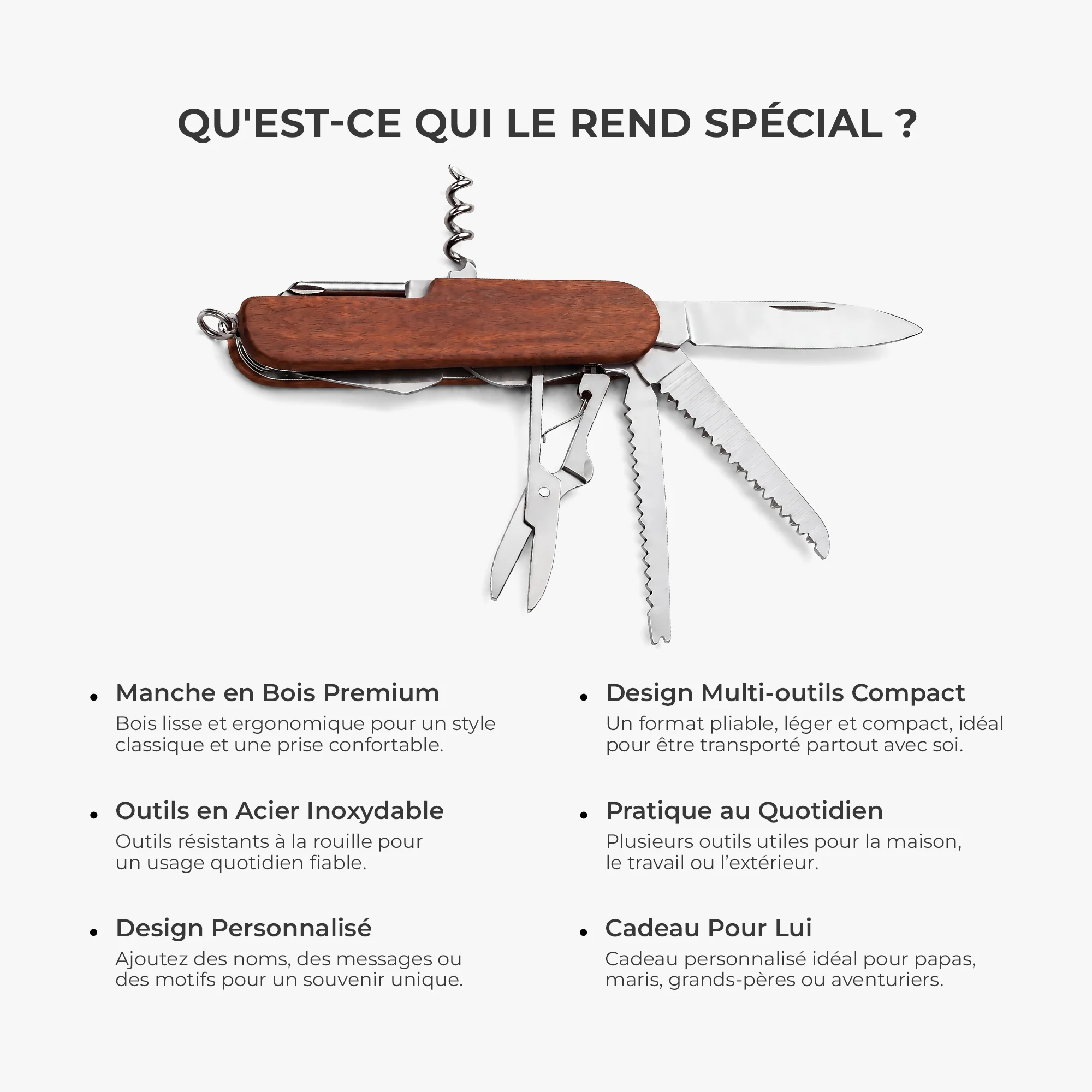 Couteau Multifonction Personnalisable - Meilleur Papa Et Papy - Image 8
