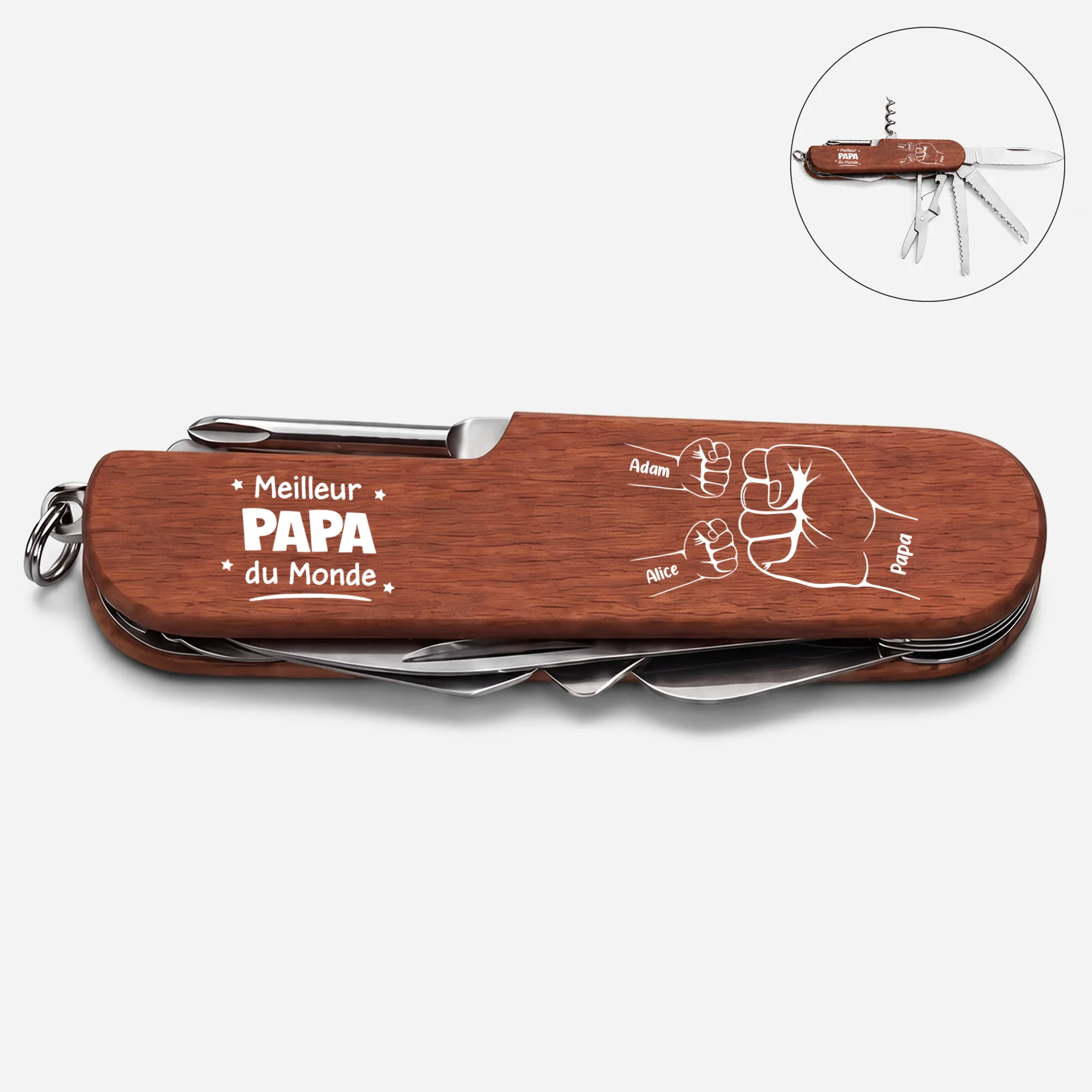 Couteau Multifonction Personnalisable - Meilleur Papa Et Papy