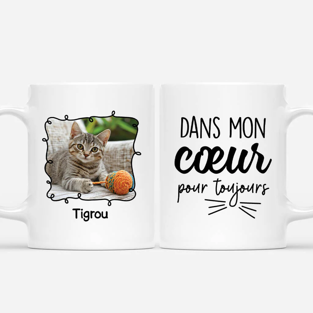 Tasse Personnalisée Chat – Dans Mon Cœur Pour Toujour