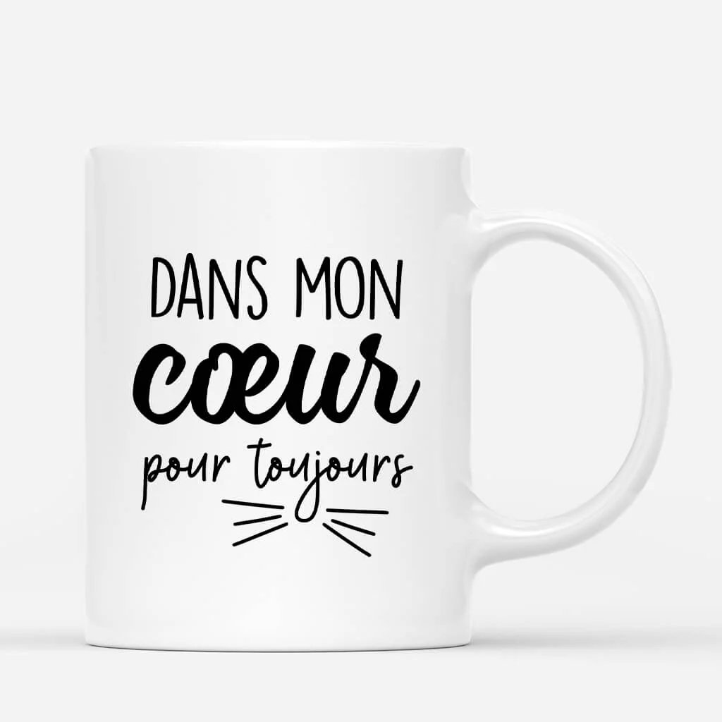 Tasse Personnalisée Chat – Dans Mon Cœur Pour Toujour - Image 3