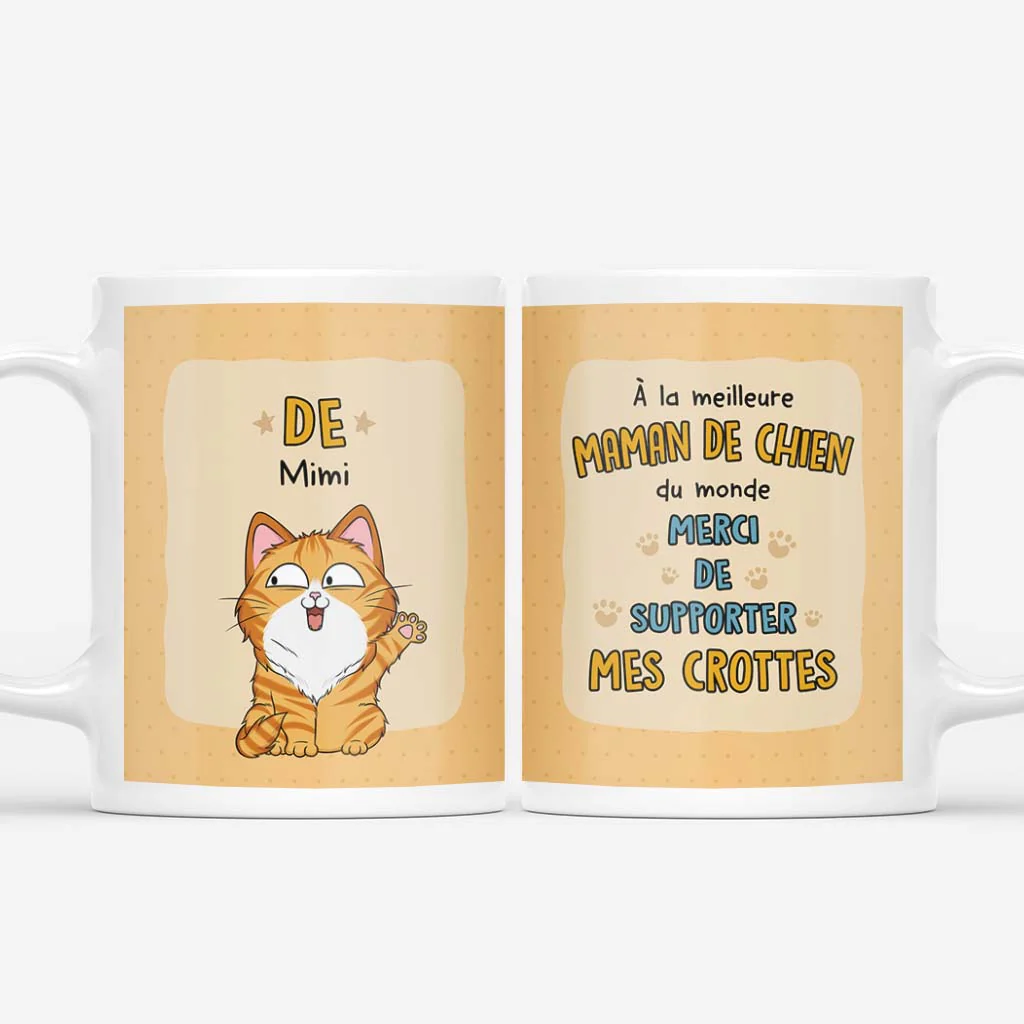 Mug Personnalisé Chat | Merci De Supporter Mes Crottes Humour