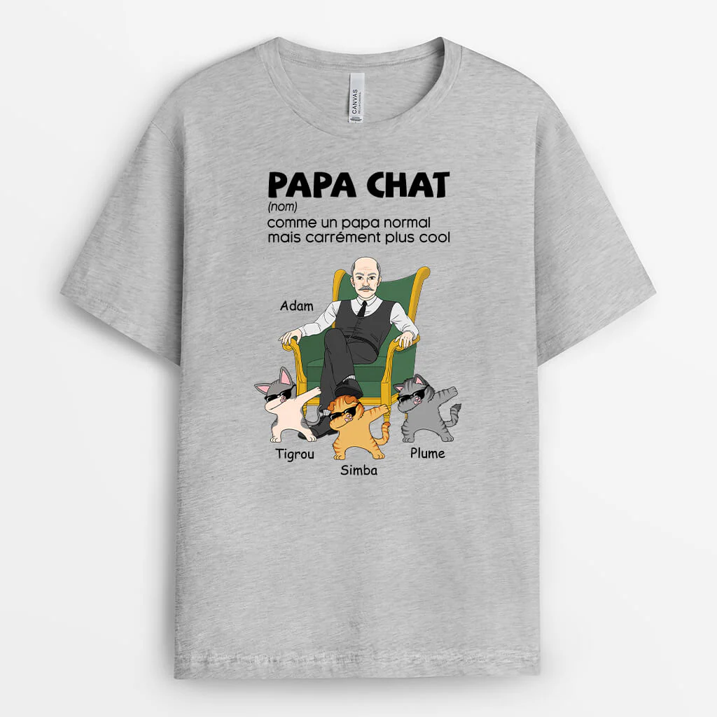 T shirt Personnalisé Avec Chat - Définition Du Papa Chat Cool Avec Les Chats Cool - Image 2