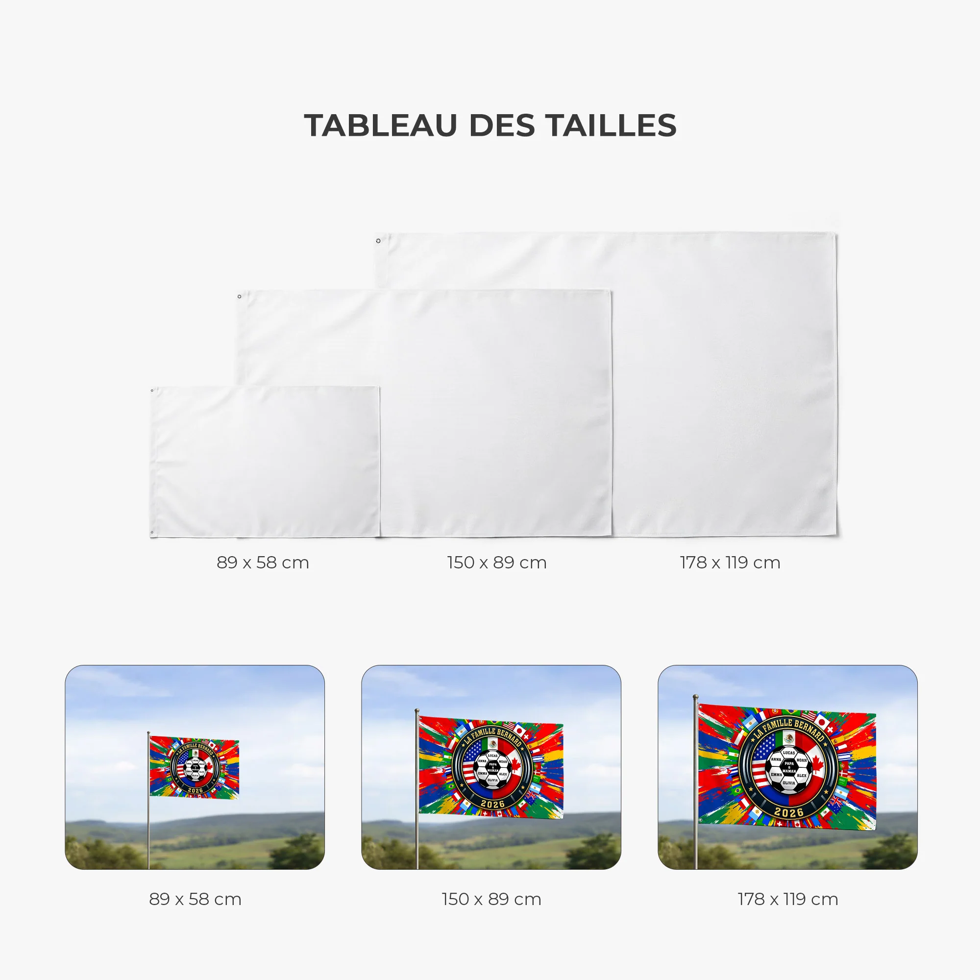 Drapeau Décoratif Pour Maison Personnalisable - Cadeau Football Pour Famille - Image 3