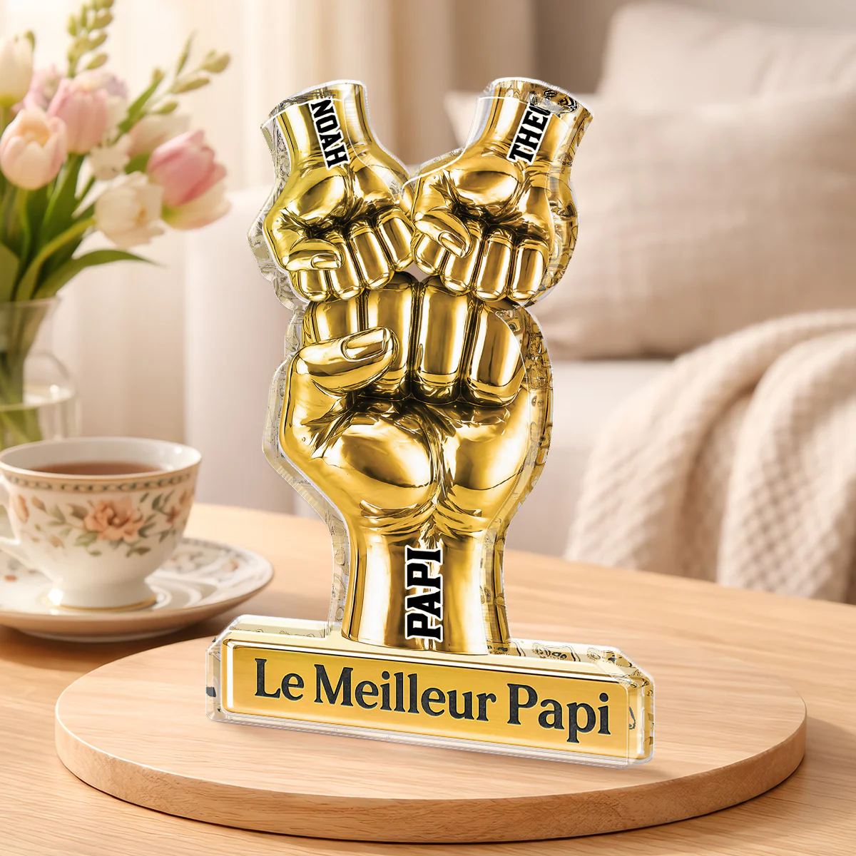 [Effet d'impression 3D] Bloc Acrylique Personnalisé - Cadeau Meilleur Papa Papy - Image 2
