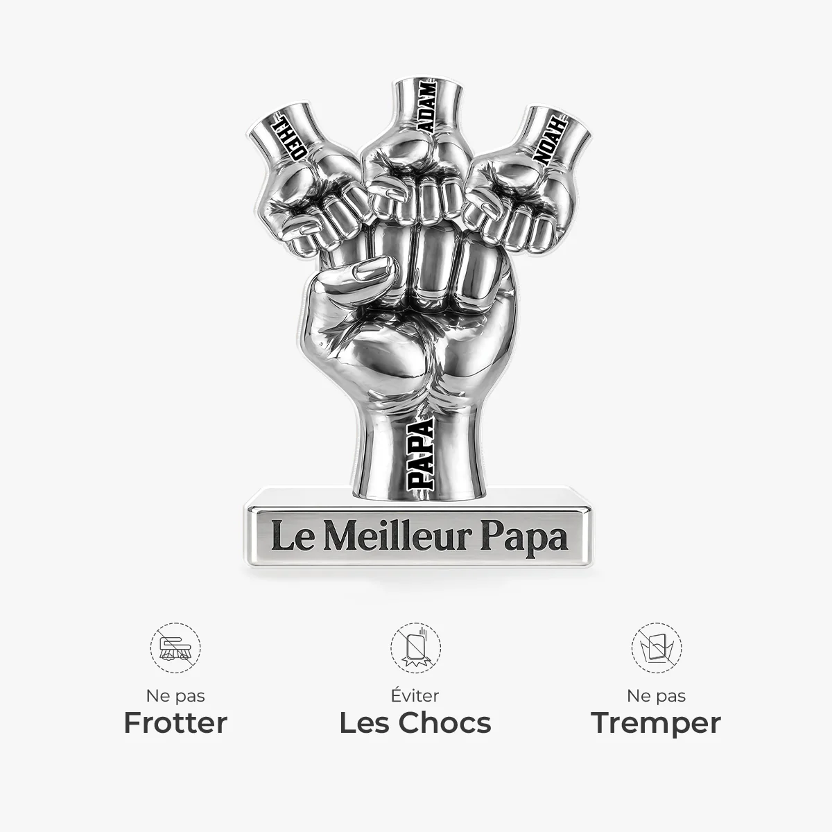 [Effet d'impression 3D] Bloc Acrylique Personnalisé - Cadeau Meilleur Papa Papy - Image 4