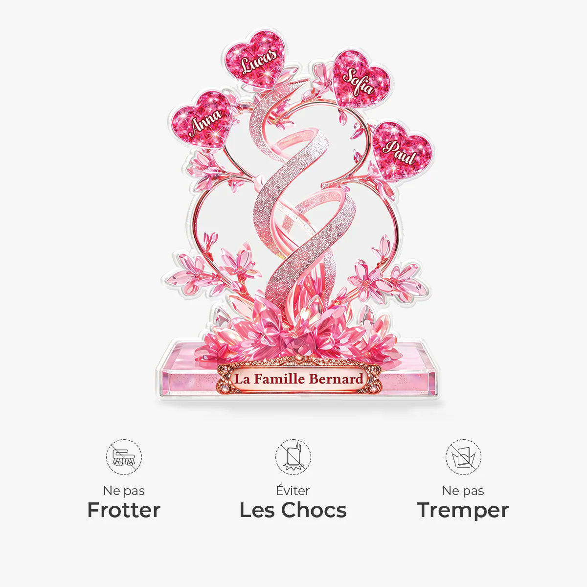 [Effet d'impression 3D] Bloc Acrylique Personnalisé Forme Découpée - Cadeau Original Pour Famille - Image 4