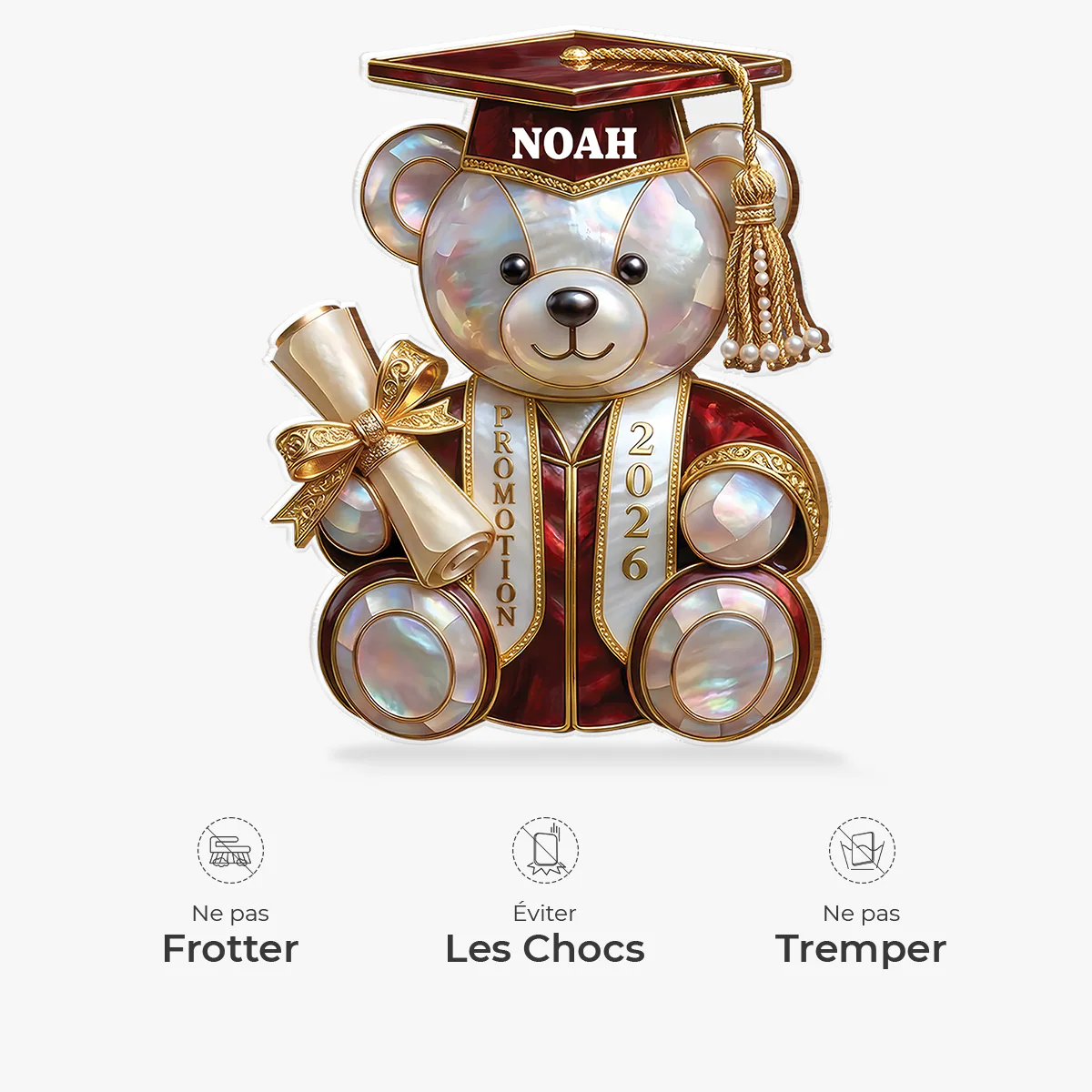 [Effet d'impression 3D] Bloc Acrylique Personnalisé Prénom Forme Découpée - Cadeau Pour Remise De Diplôme - Image 3