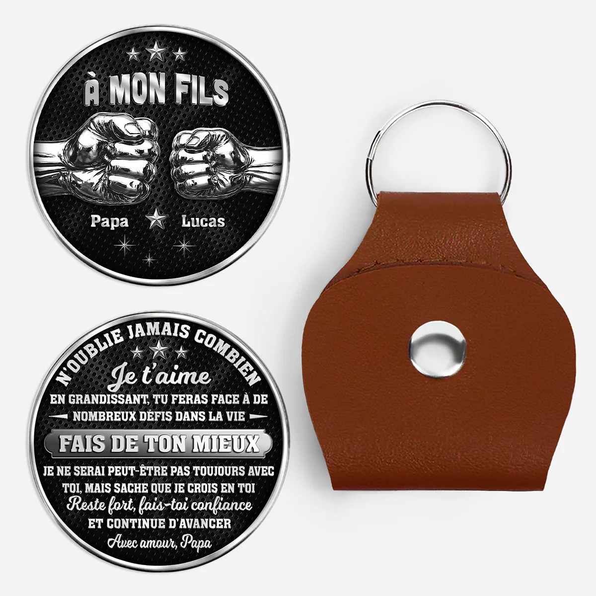 [Effet d'impression 3D] Câlin De Poche Personnalisé - Fais De Ton Mieux Cadeau Fils/Fille/Petit-fils/Petite-fille
