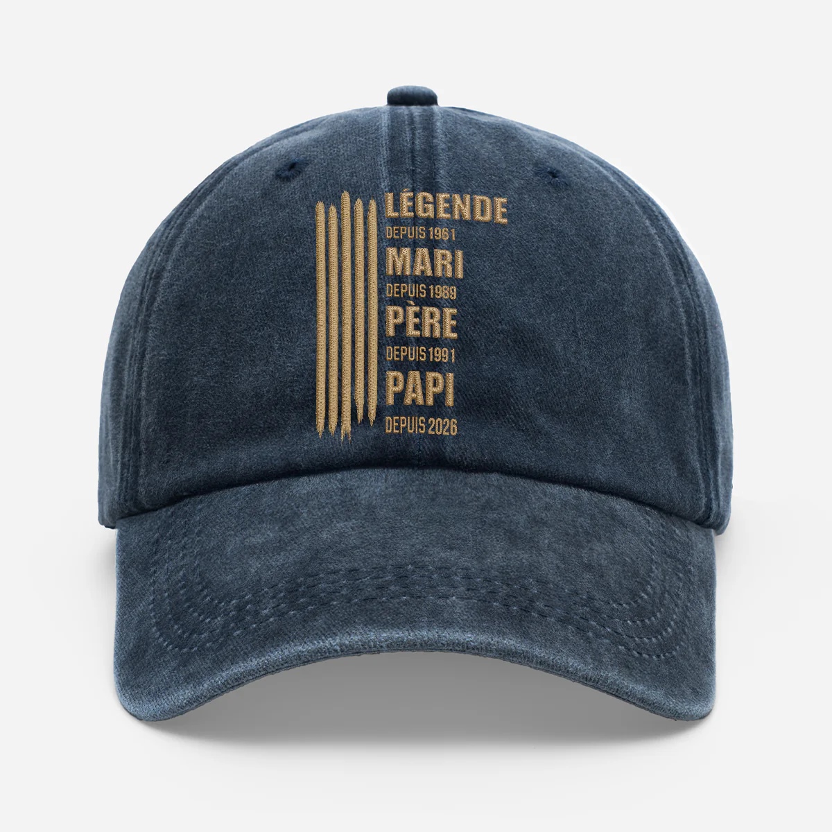 [Effet d'Impression 3D] Casquette Délavée Personnalisée - Légende Papa Papy