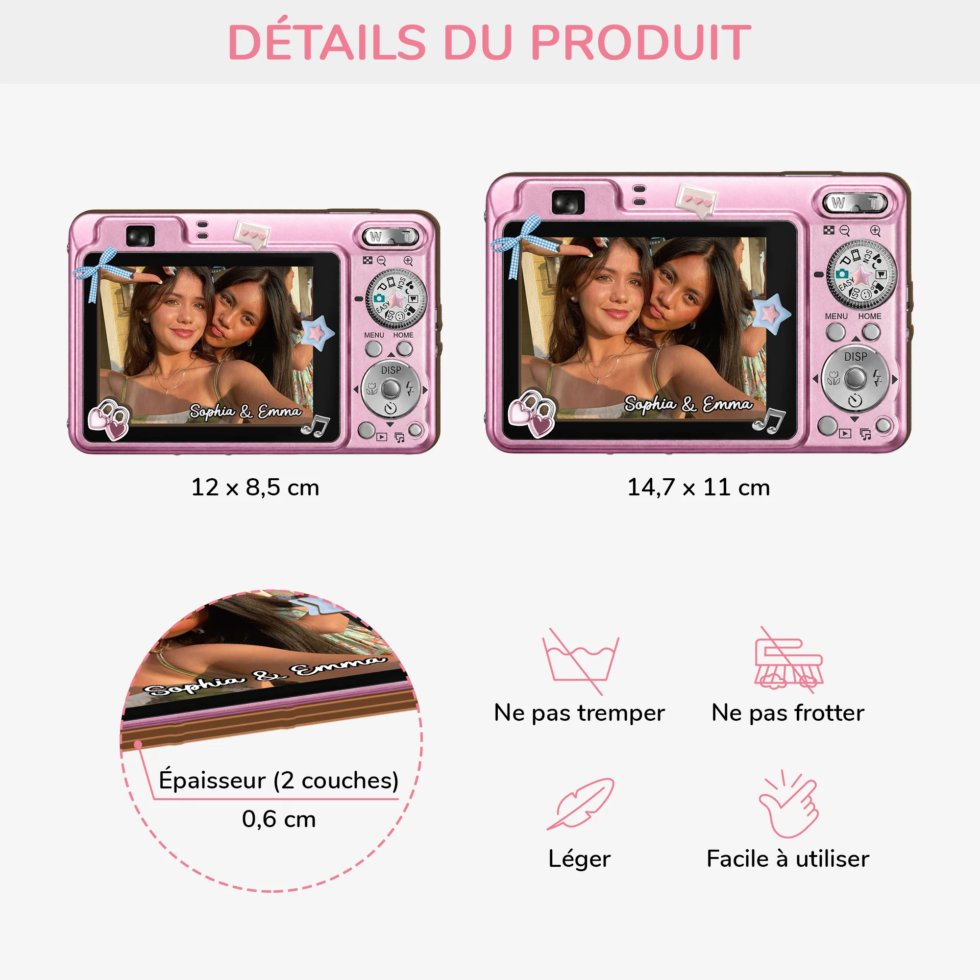 [Effet d'Impression 3D] Clip Pare-Soleil De Voiture Personnalisable Photo - Cadeau Pour Meilleure Amie - Image 4