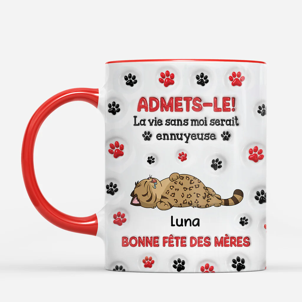 [Effet d'Impression 3D] Mug Chat Personnalisé - Cadeau Fête Des Pères Avec Mon Chat - Image 2